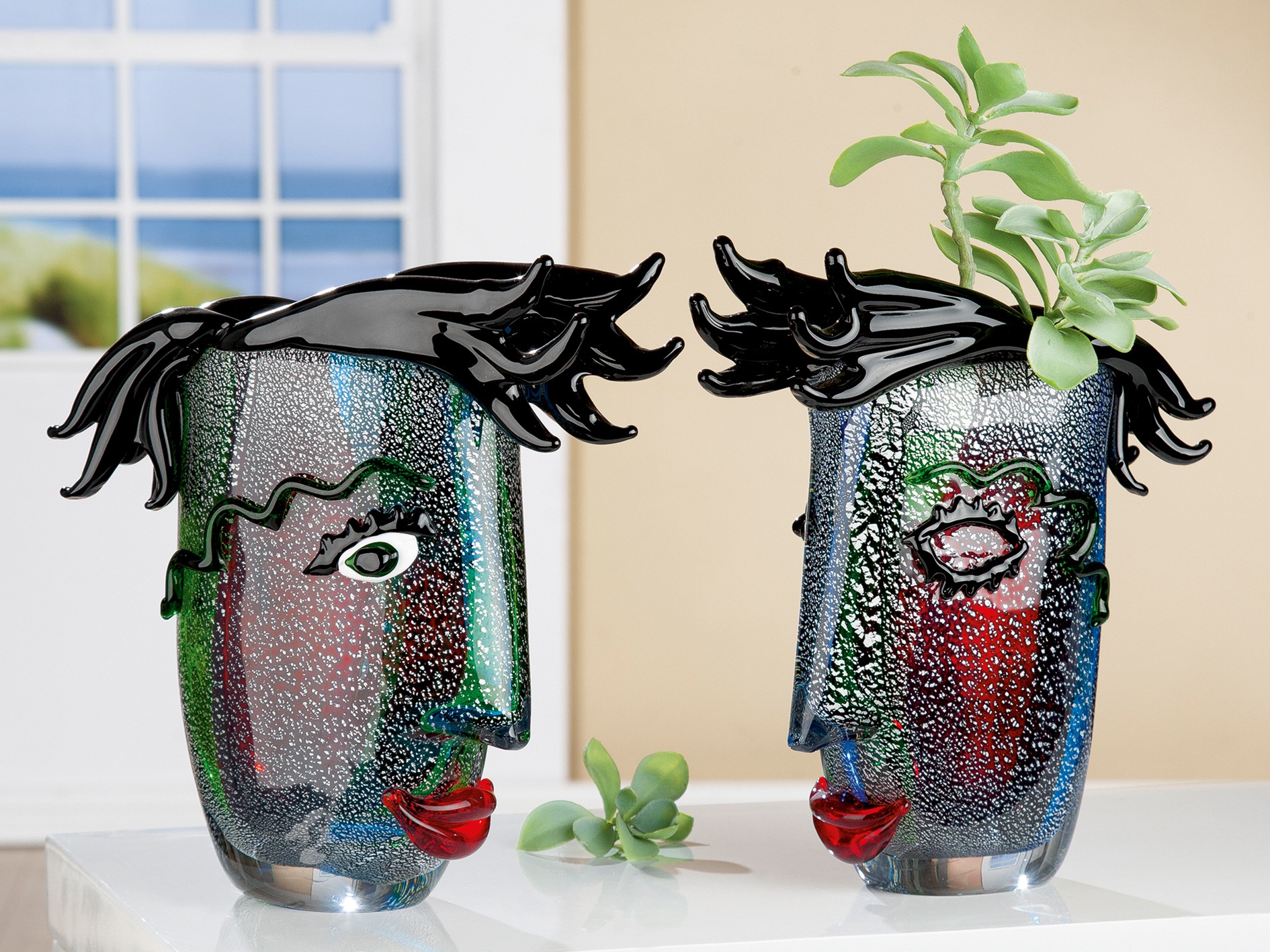 GILDE GLAS art Tischvase »Barbiere«, (1 St.), aus Glas