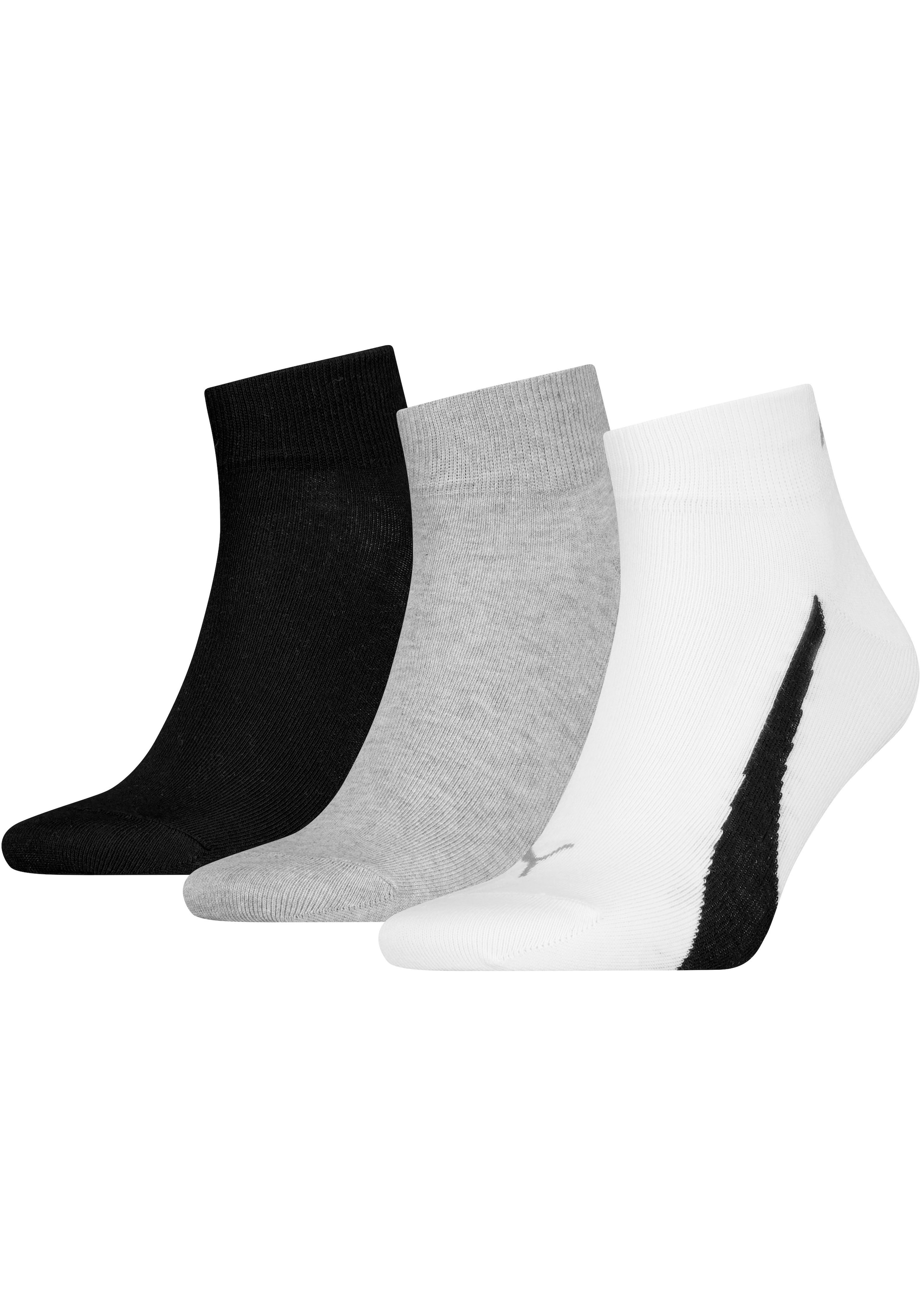 PUMA Chaussettes courtes »PUMA UNISEX LIFESTYLE QUARTER 3P« 3 Paar, 3 Couple tlg. mit kurzem geripptem Schaft