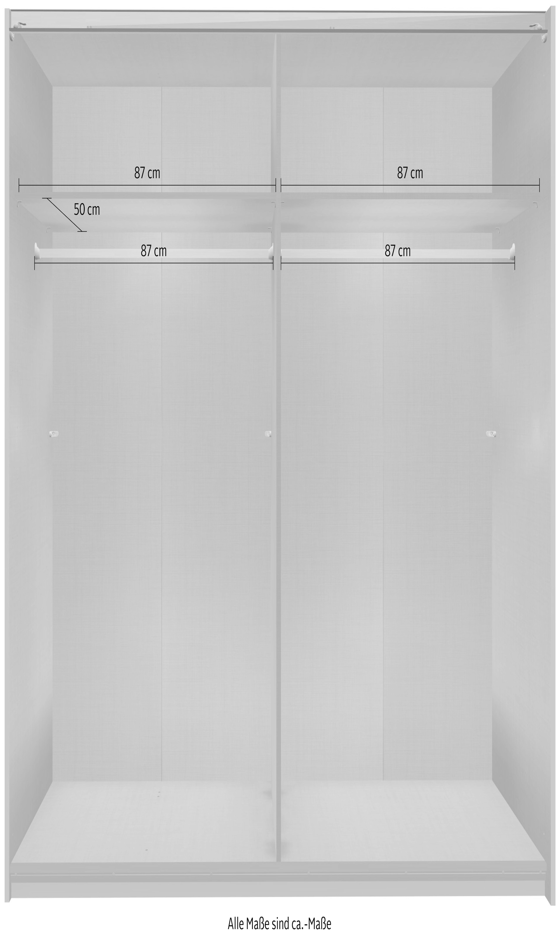 Wimex Schwebetürenschrank »Neu-Ulm in der Breite 180cm, in verschiedenen Farben erhältlich« Mit schwarzen Griffleisten