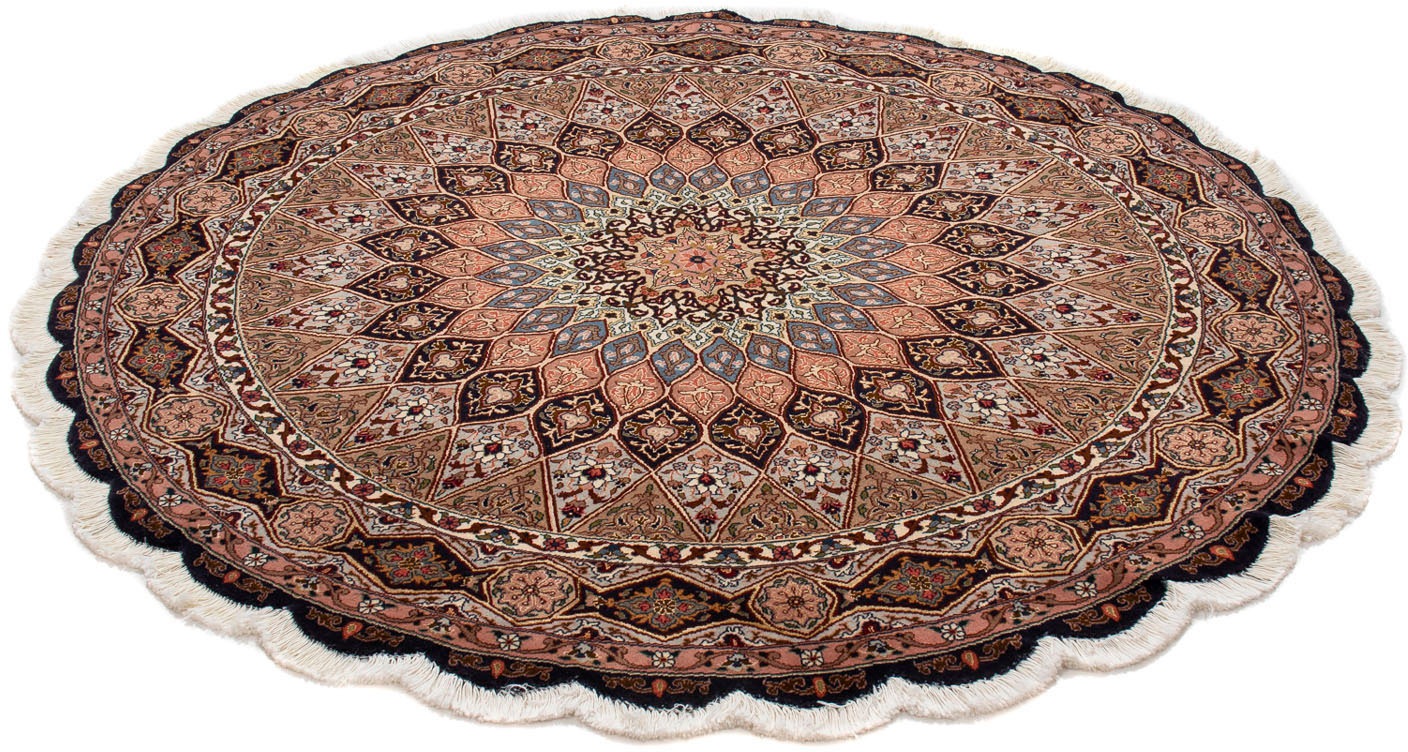 Image of morgenland Orientteppich »Perser - Täbriz - Royal rund - 150 x 150 cm - braun«, rund, 7 mm Höhe, Wohnzimmer, Handgeknüpft, Einzelstück mit Zertifikat bei Ackermann Versand Schweiz