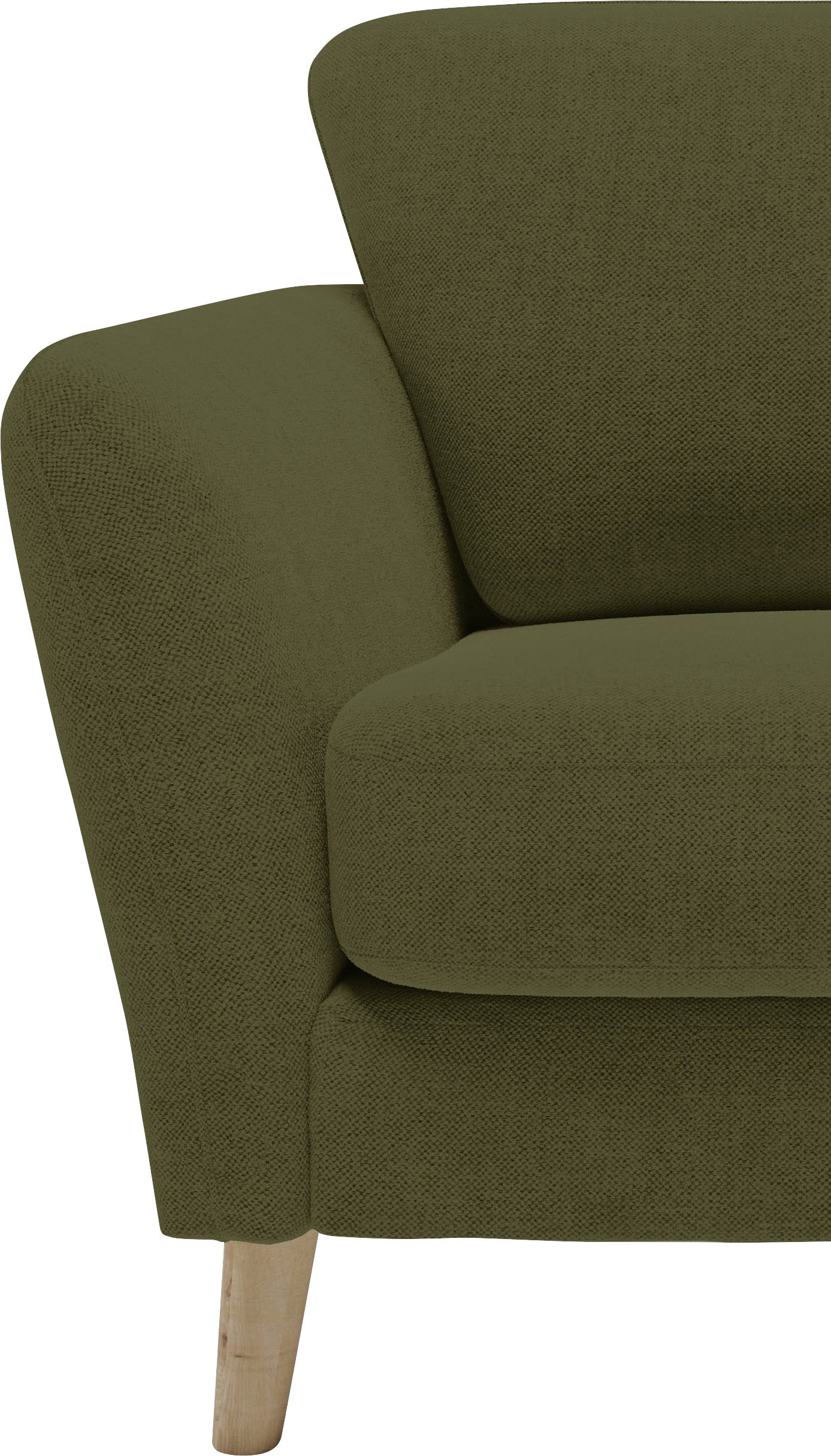 GOODproduct Fauteuil »MARSEILLE« avec pieds en bois massif de chêne, différents revêtements et variantes de couleur