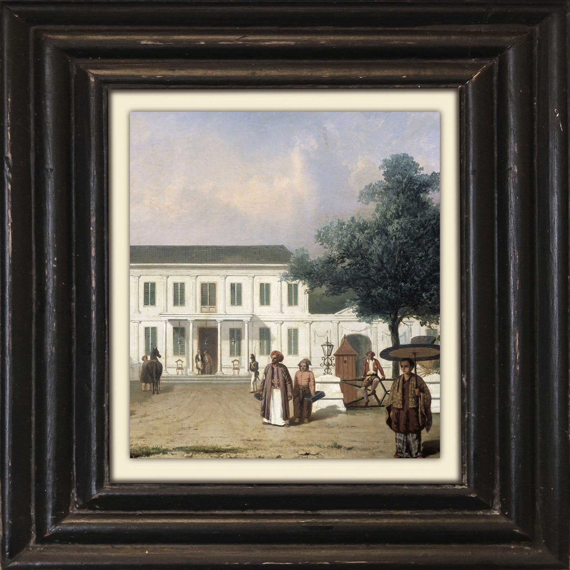 Image of queence Leinwandbild "Gebäude" Gebäude Himmel Historische Persönlichkeiten Kunst Premium-Leinwandstoff, Handarbeit aus Deutschland, 40x40cm