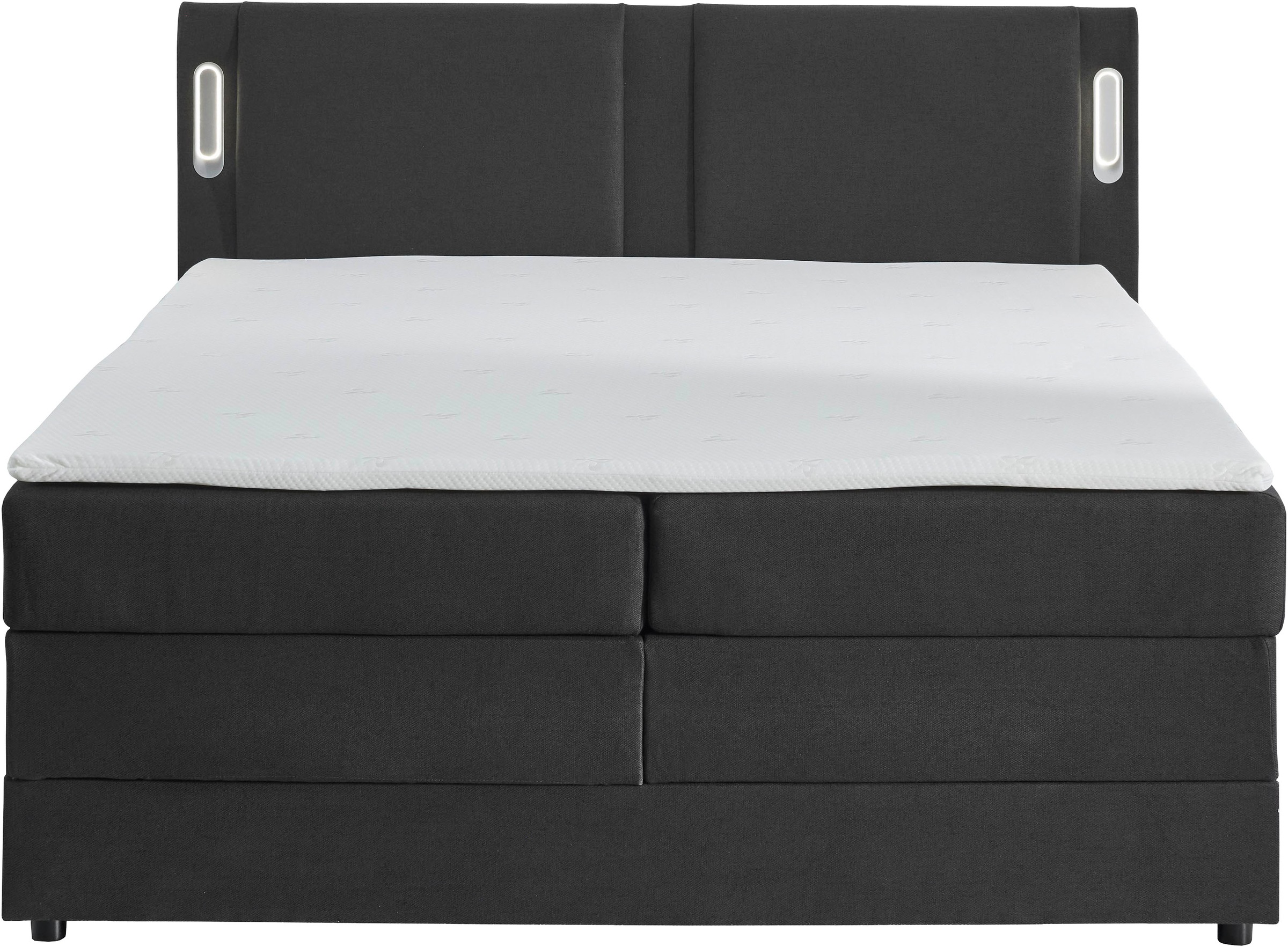 INOSIGN Boxbett »Elverta inkl. Bettkasten und LED-Beleuchtung«, erhältlich in der Breite 180x200cm, Kopfteil in Kissenoptik
