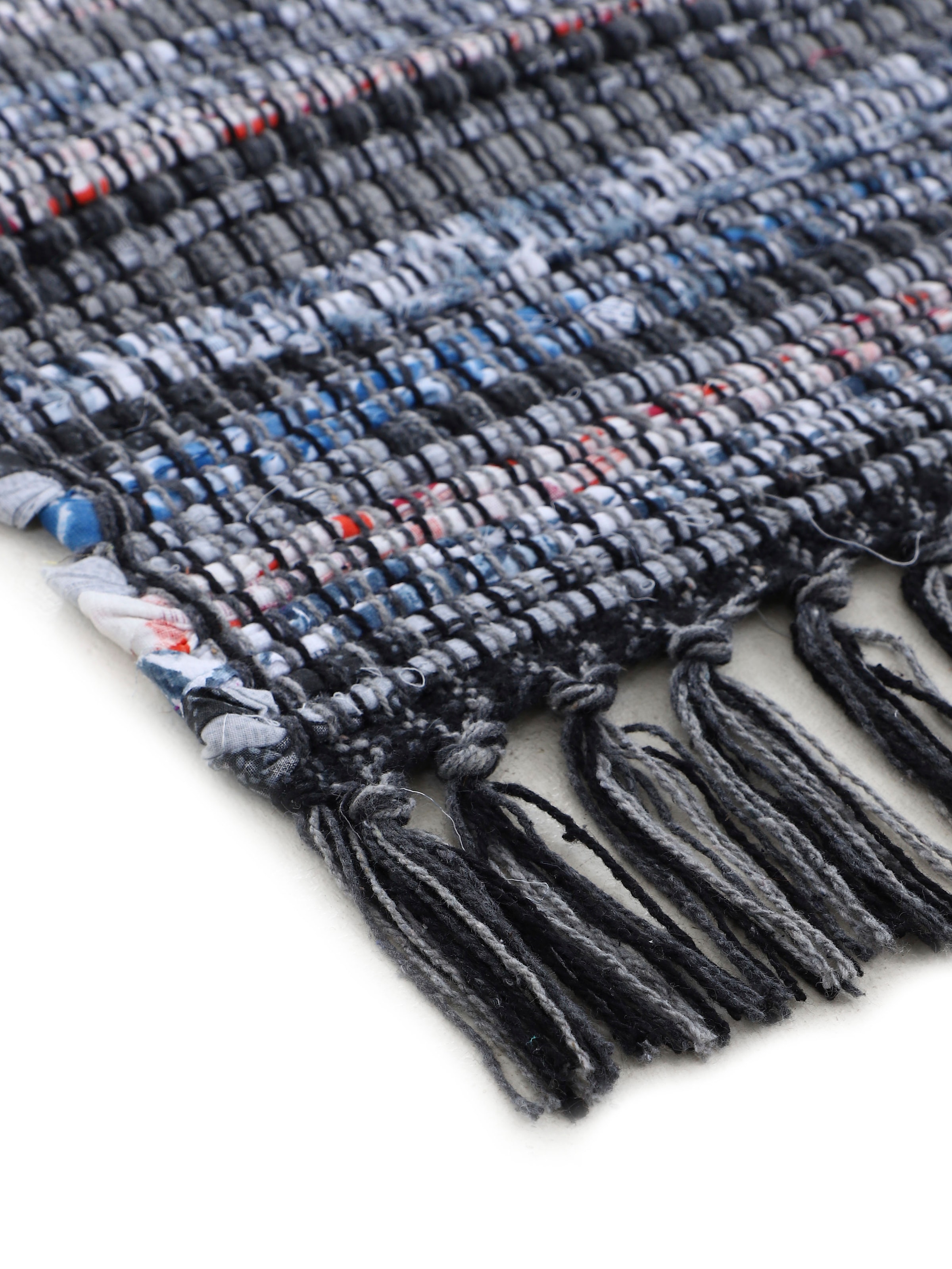 carpetfine Teppich »Kelim Chindi , Wendeteppich« rechteckig 6 mm Höhe handgewebt, Fleckerlteppich mit Fransen, auch vielen in Läufergrössen