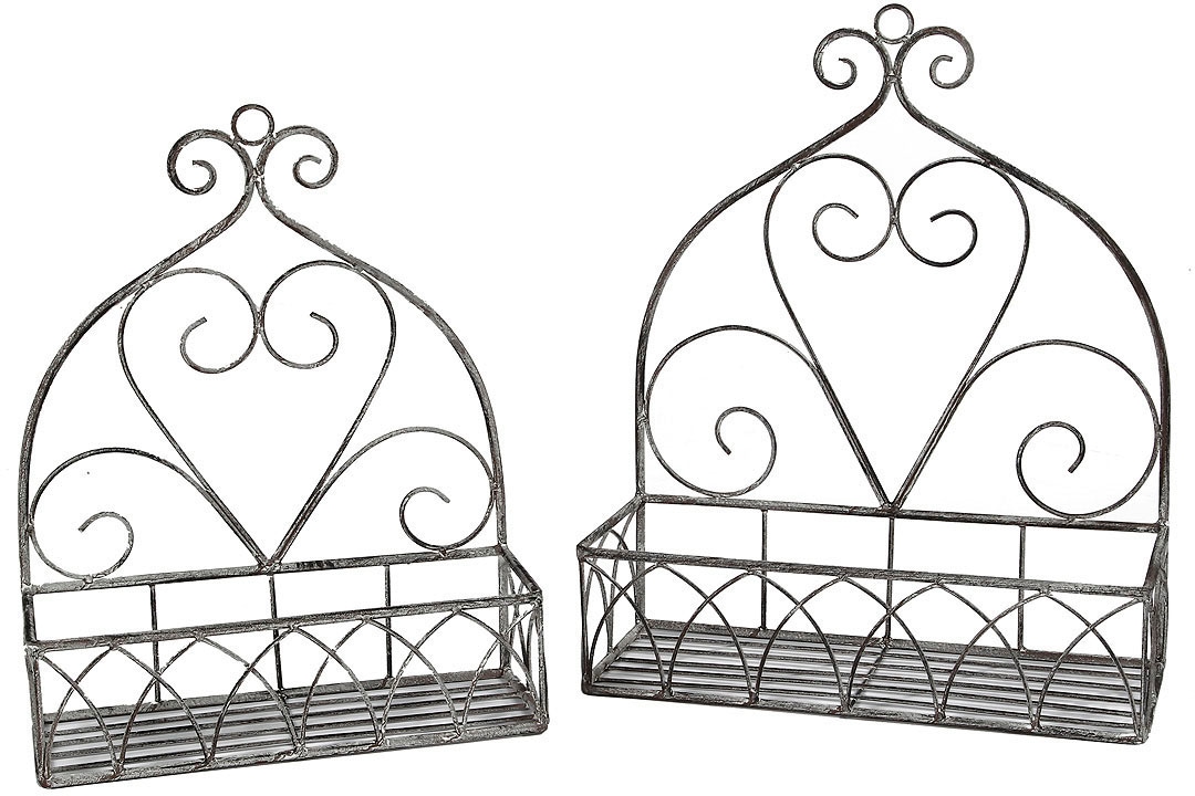 Image of Ambiente Haus Wandregal "Wandregal 2er Set eckig in grau" 1 Stk. tlg.