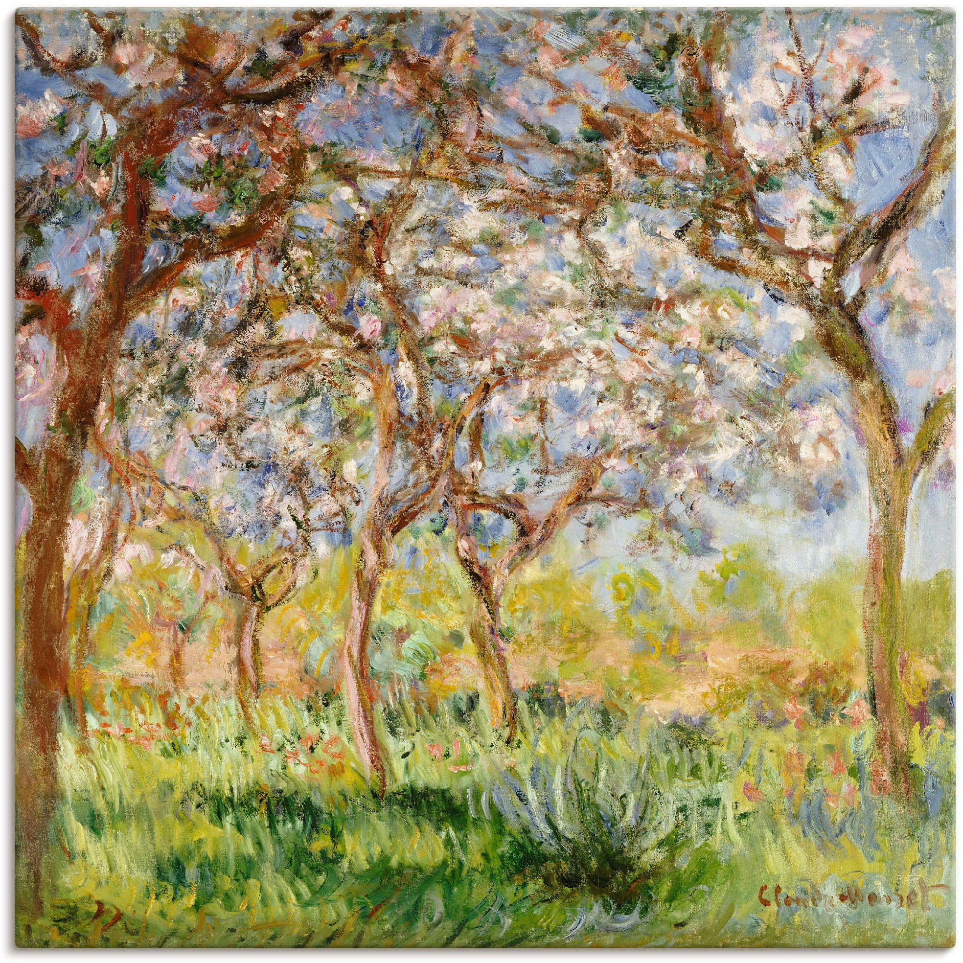 Image of Artland Leinwandbild "Frühling in Giverny." Wiesen & Bäume 1 Stk. tlg. auf Holzrahmen gespannt