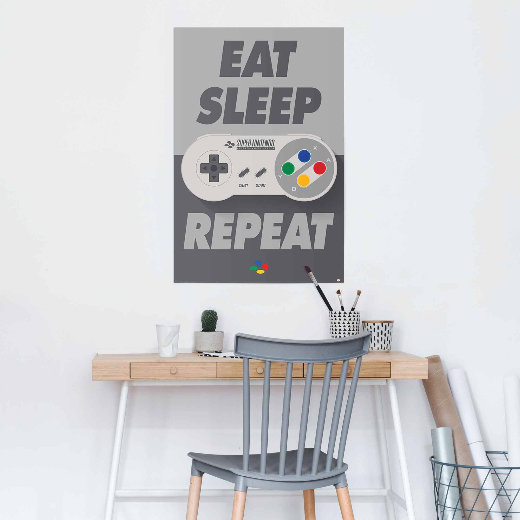 Reinders! Poster »Super Nintendo Eat, sleep, repeat« 1 Stk. tlg.