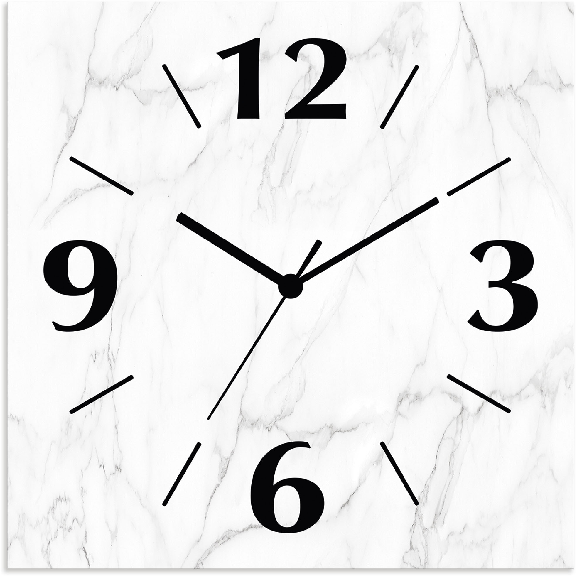 Artland Wanduhr »Weisse Marmor Textur«, wahlweise mit Quarz- oder Funkuhrwerk, lautlos ohne Tickgeräusche