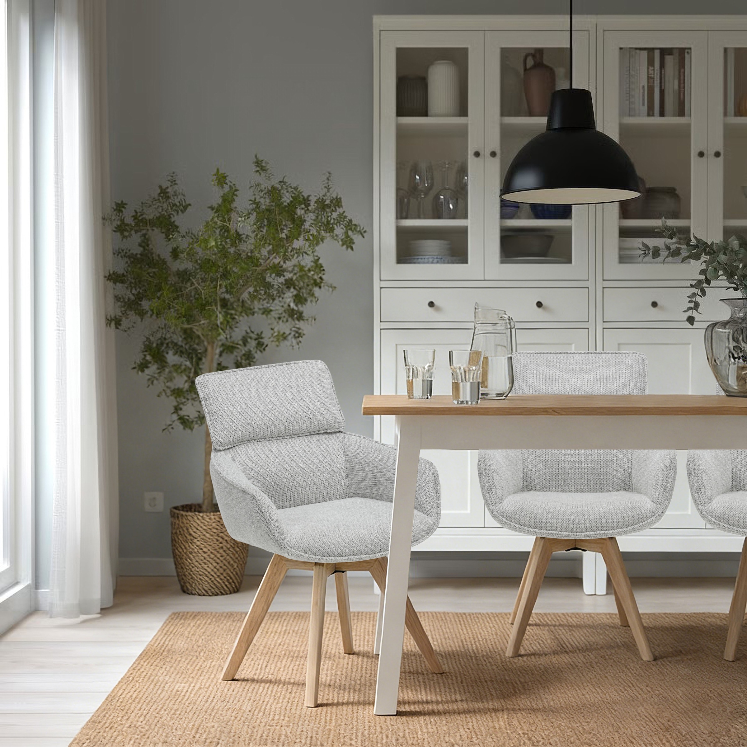 GOODproduct Chaise de salle à manger »Katelin« () 1 cuispflegeleichter Webstoff Bezug, pulverbeschichtetes Metallgestell