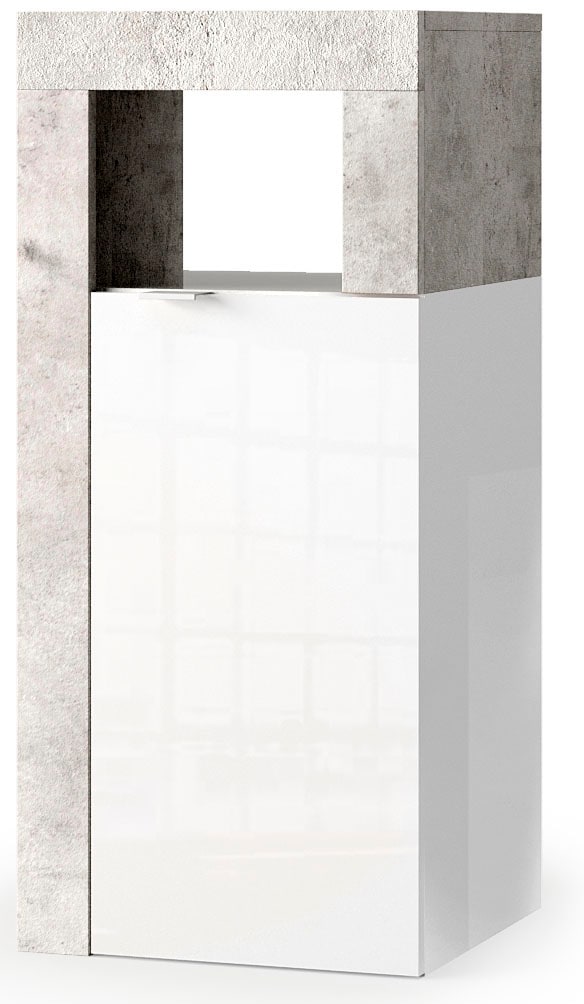 Image of welltime Unterschrank "Hamburg Höhe 78 cm, Breite 35 cm, Badkommode mit 1 Tür," Badezimmerschrank, dekorativer Rahmen, offenes Fach, Metallgriff