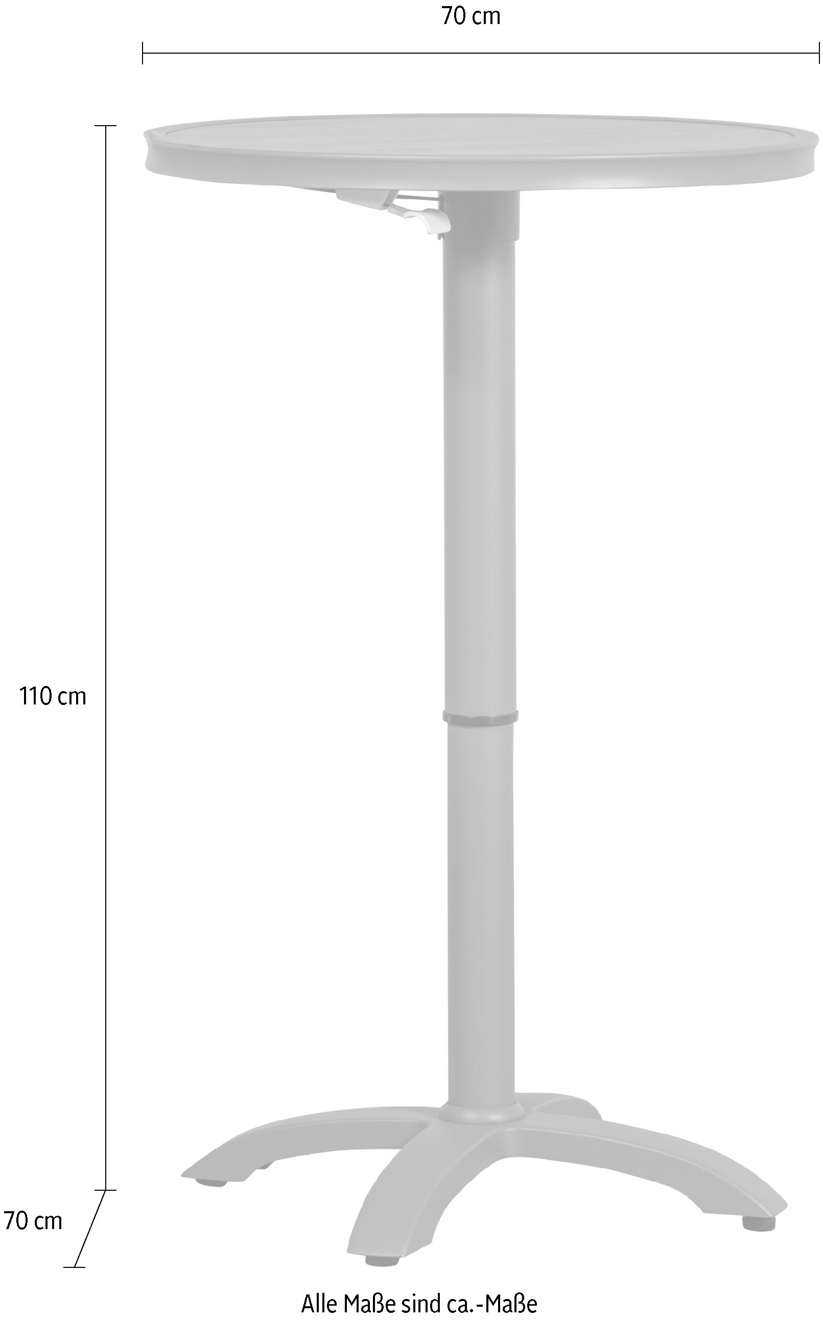 WOOOD Barhocker »Jeppe aus Aluminium höhenverstellbar, B 70 x T 70 x H 72/110 cm« Für Aussenbereich geeignet, Einfach zu montierbar, Pfleigleicht