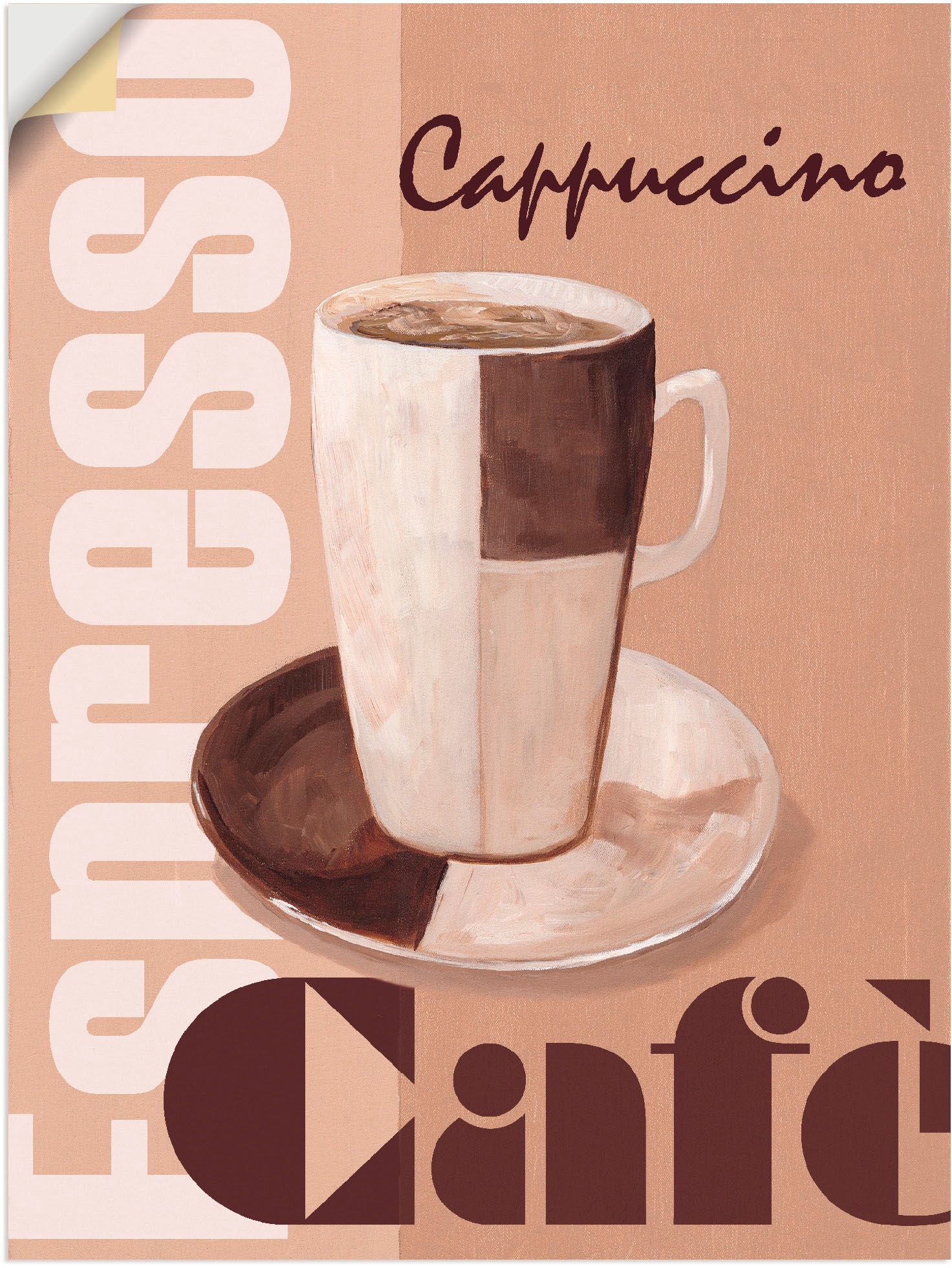 Leinwandbild, günstig »Cappuccino Artland Wandaufkleber Wandbild Alubild, Grössen Kaffee«, (1 Poster als versch. Getränke, oder St.), kaufen - in
