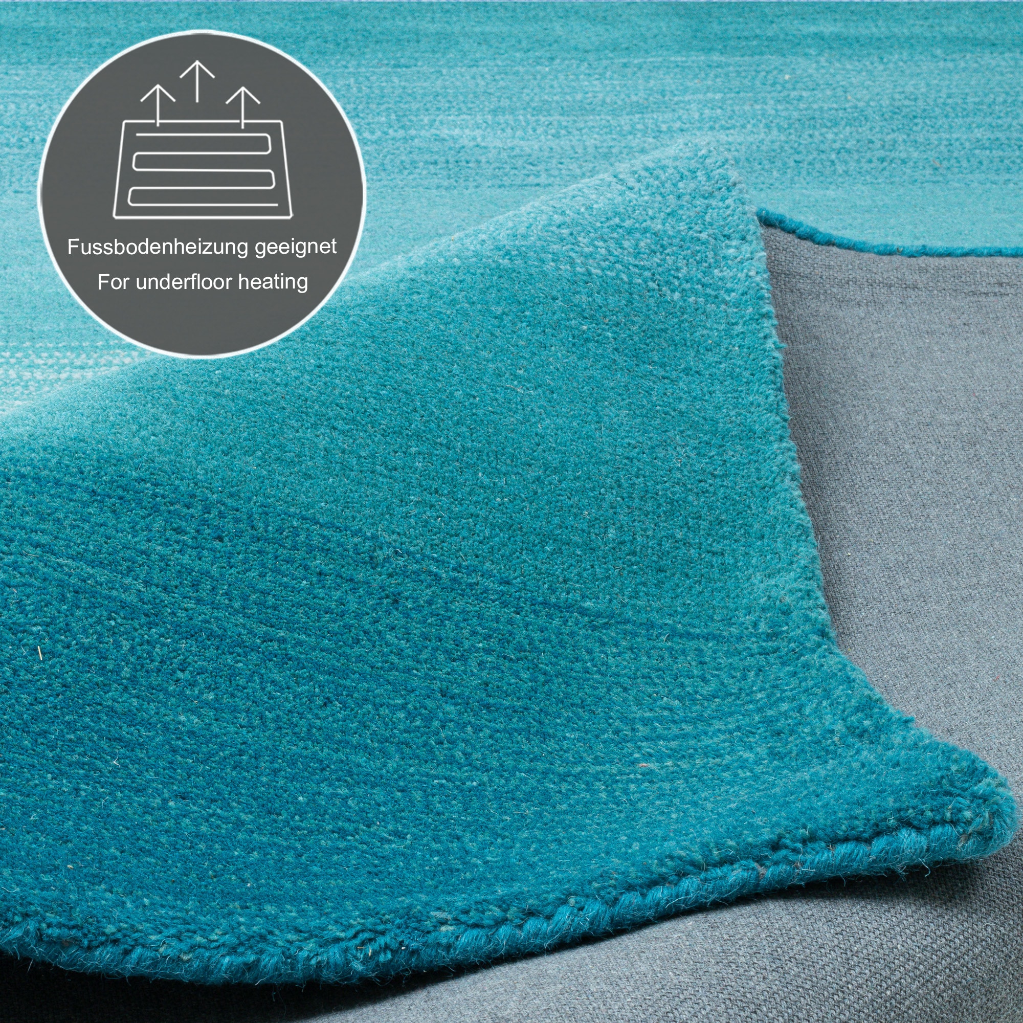 THEKO Wollteppich »Wool Comfort«, rechteckig, 14 mm Höhe, Handweb Teppich, reine Wolle, handgewebt, brilliante Farben, Scandi