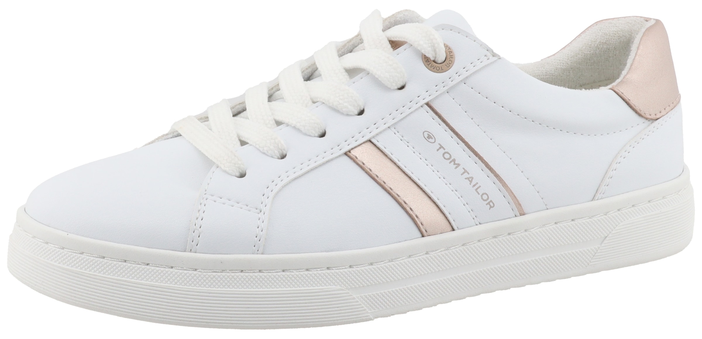 Image of TOM TAILOR Sneaker, Freizeitschuh, Halbschuh, Schnürschuh, Kontrastbesatz an der Ferse