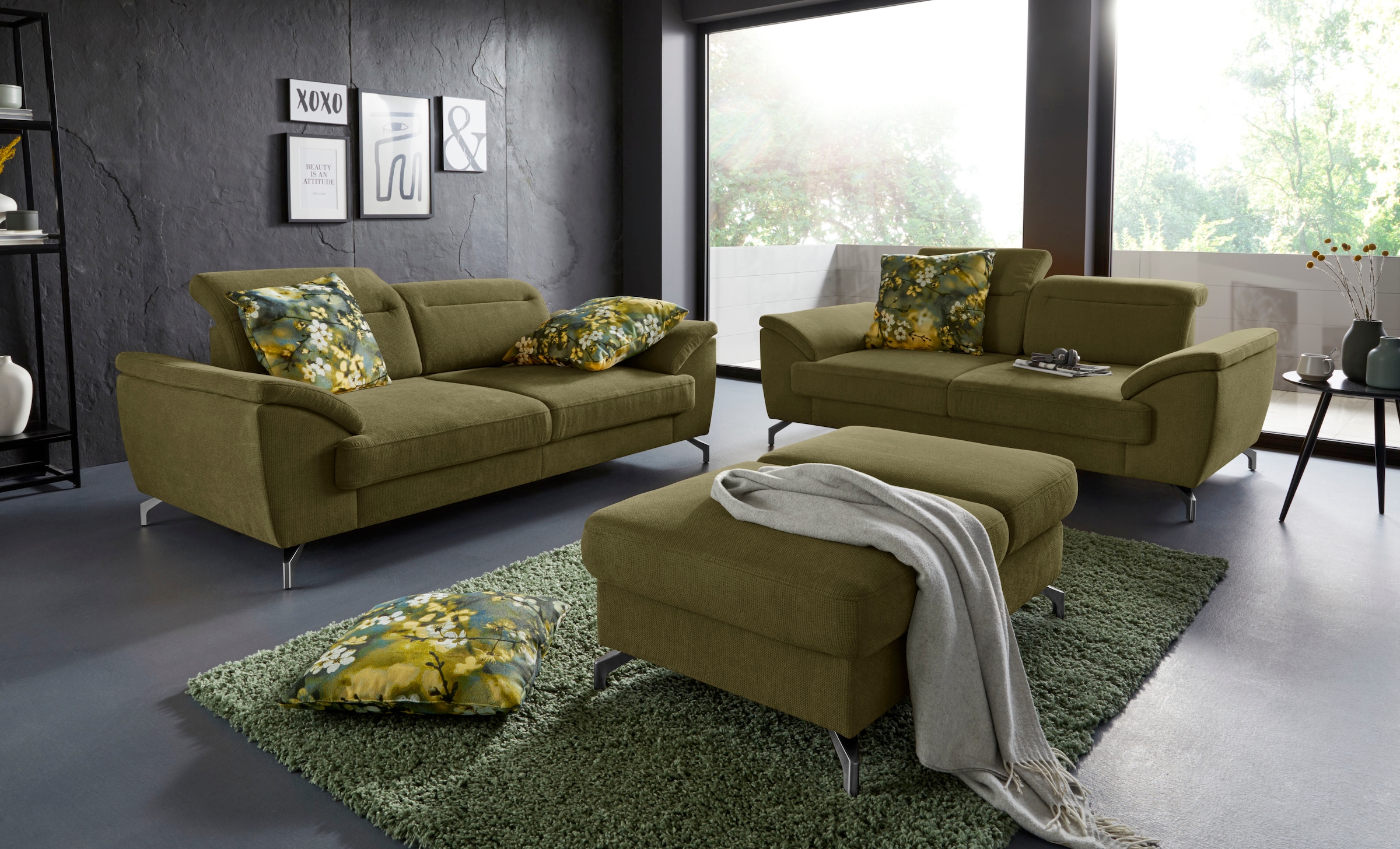 sit&more Hocker »Percy«, Fusshöhe 12 cm, mit Klappfunktion, wahlweise in 2 Fussfarben