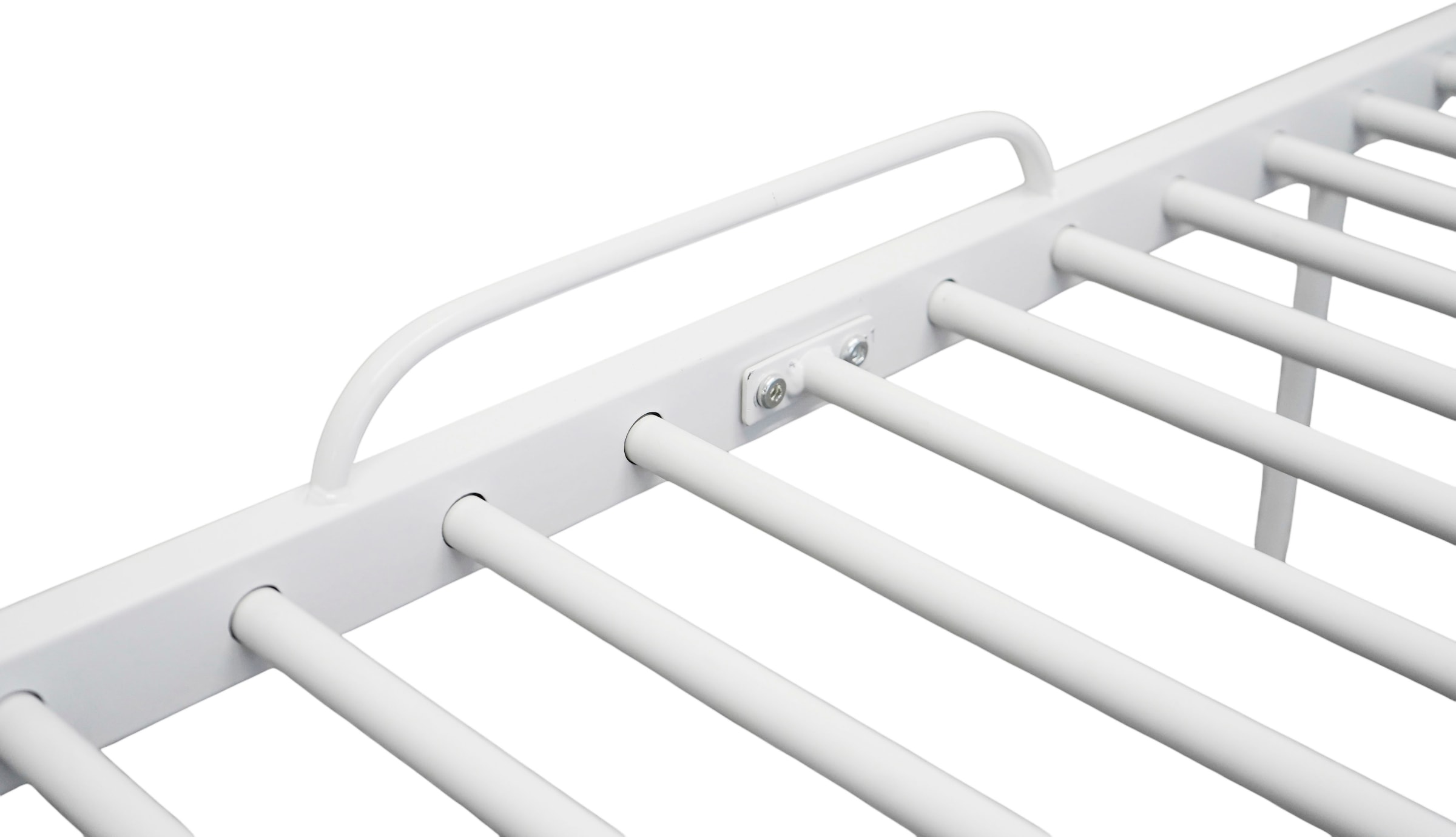 GOODproduct Lit en métal »Trento Bett Bettgestell Bestseller Doppelbett Ausziehbett« Bestseller Gästebett Sofabett Schlafzimmer,  Daybett mit Ausziefunktion im Landhausdesign weiss