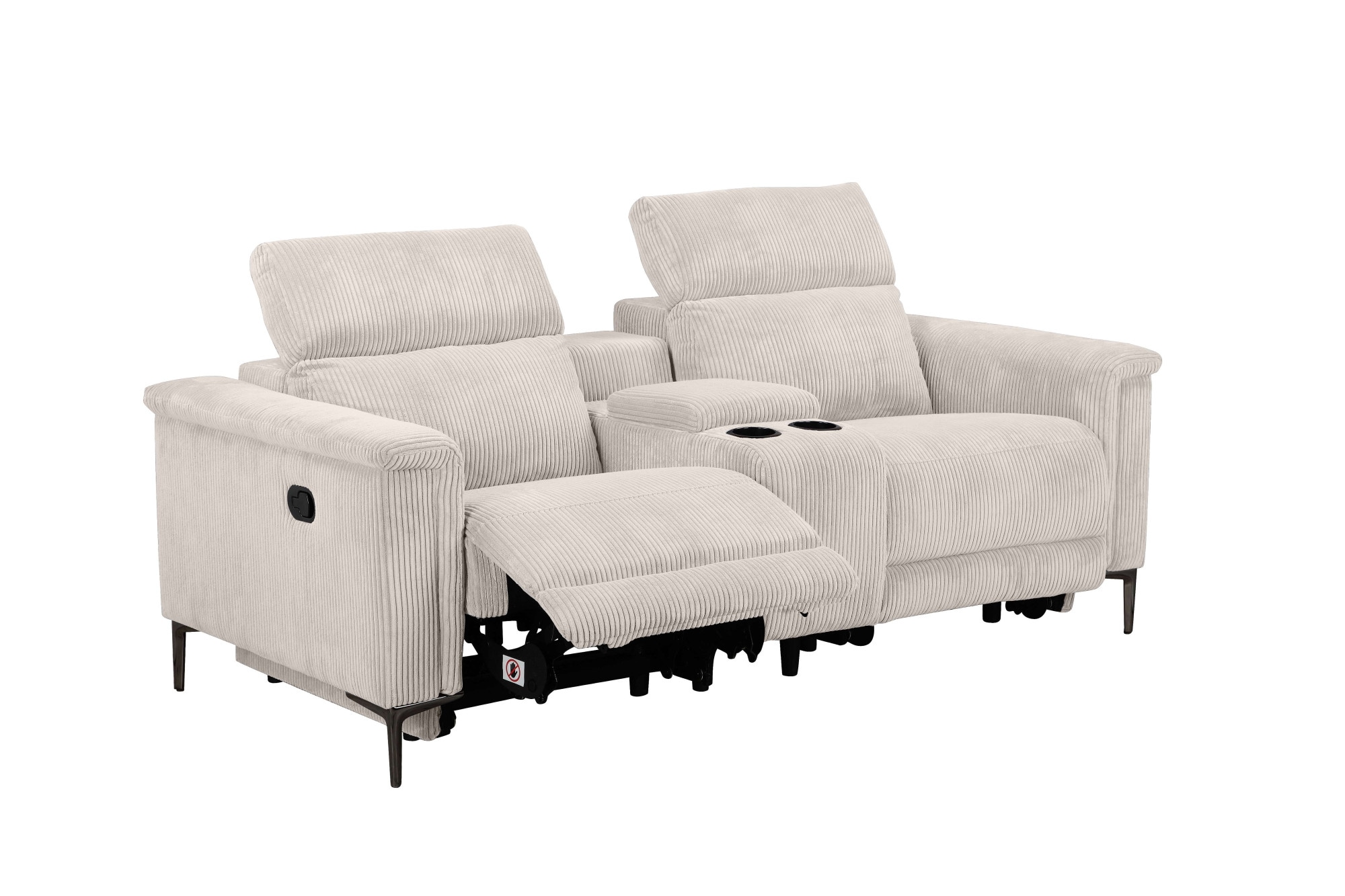 GOODproduct 2-Sitzer »LUND Cord, Relaxfunktion, TV-Sessel, manuell/elektrisch (USB-A)« m. elektrischer o. manueller Relaxfunktion, Getränkehalter u. Staufach