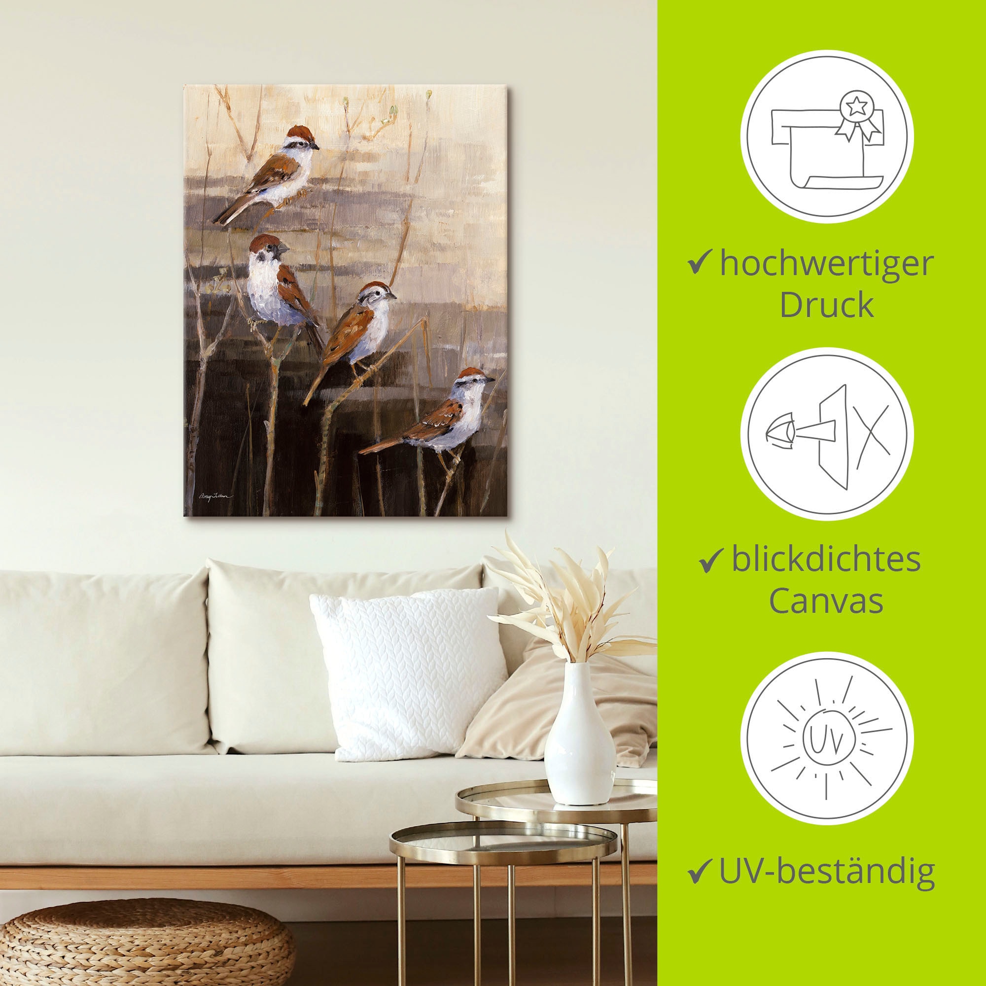 Artland Leinwandbild »Abend Heiligtum II« Vögel 1 Stk. tlg. auf Holzrahmen gespannt
