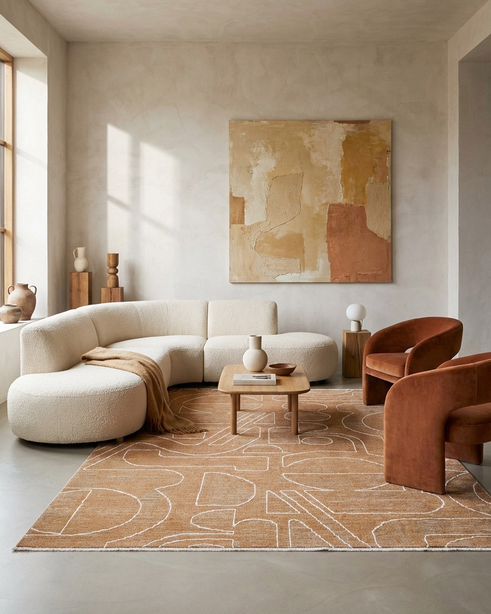 Esprit Teppich »Beatle-B« rechteckig 15 mm Höhe Kurzflor, grafisches Design, Hoch-Tief-Effekt, waschbar, Jute-Rücken