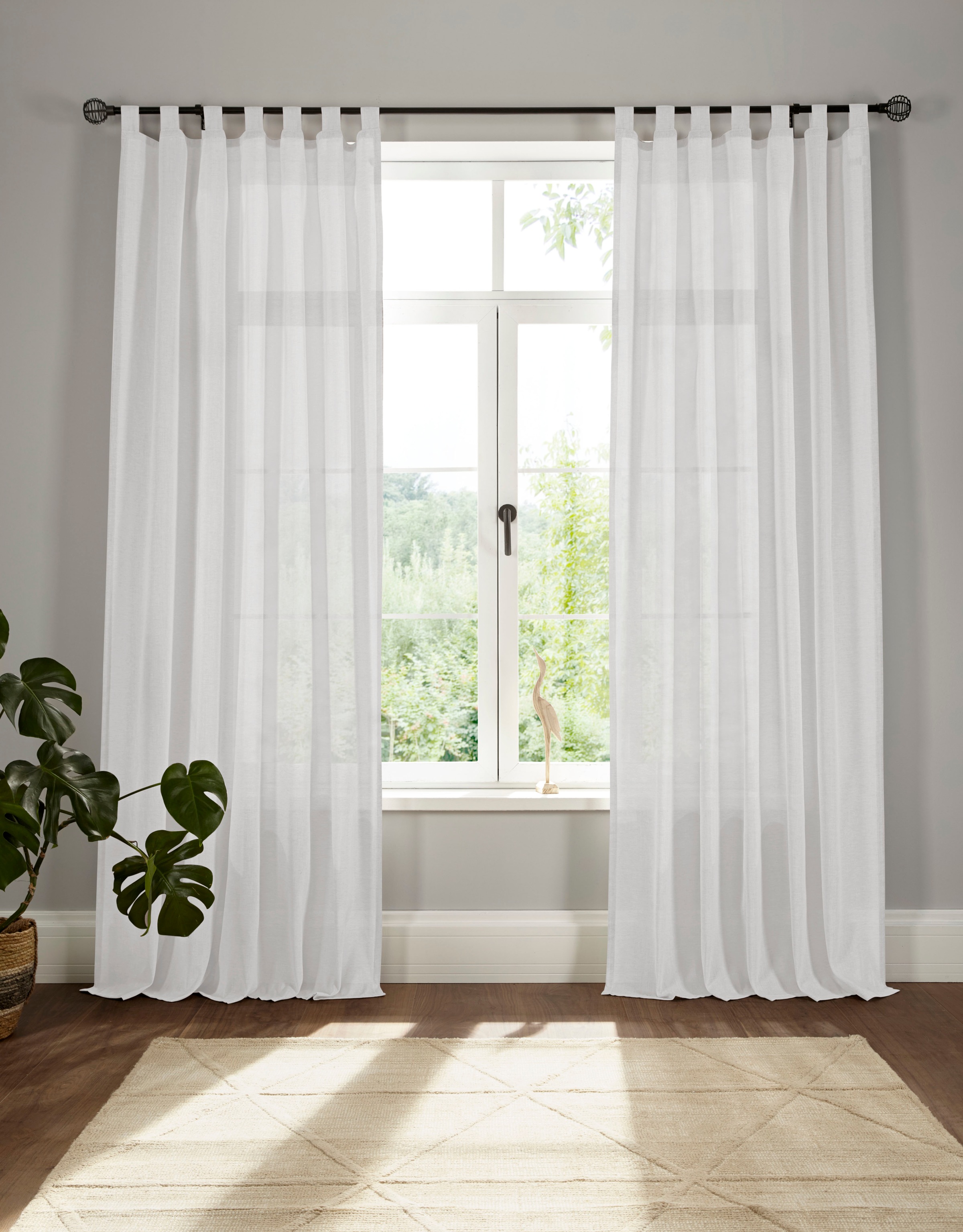 Image of GOODproduct Vorhang "Elby 1" Schlaufen 1 Stk. tlg. transparent, basic, monochrom, bis 295 cm Länge