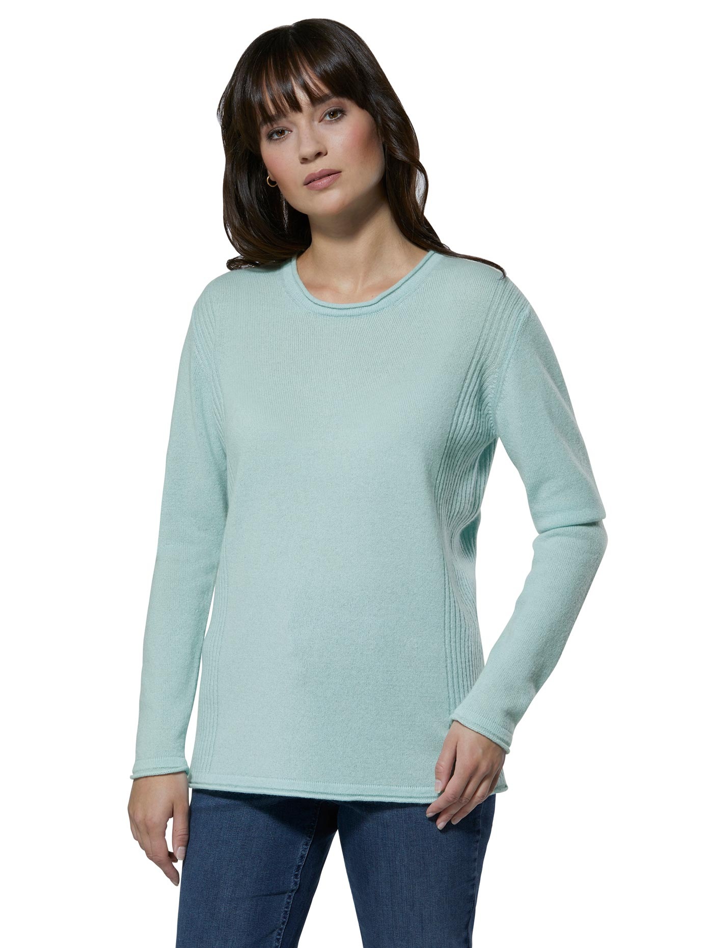 Creation L Kaschmir-Pullover mit Rollsaum