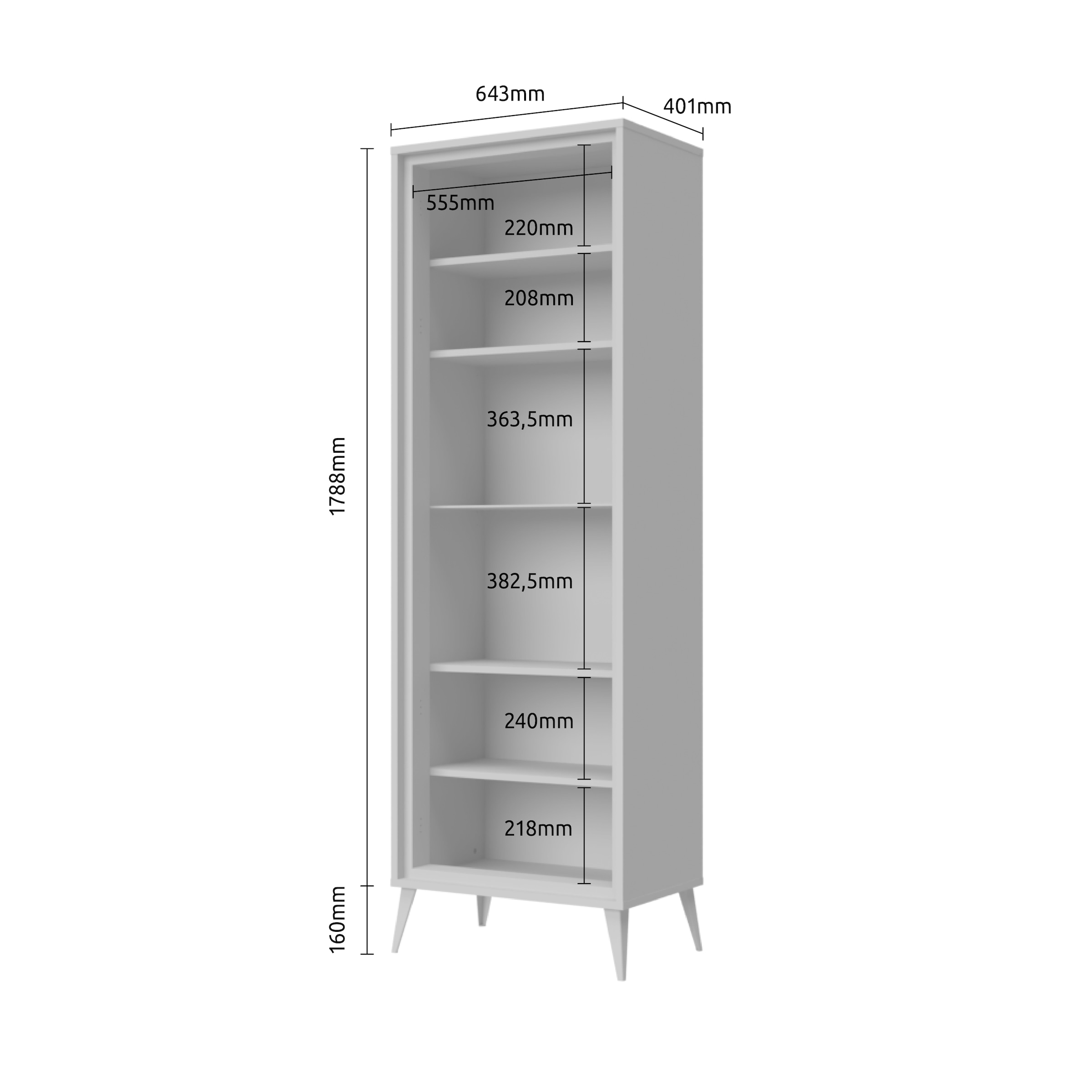 GOODproduct Vitrines »Vida« (H/L/P) : 195/64/40 cm,  Laqué UV, haute brillance, fonction soft-close et push-to-open