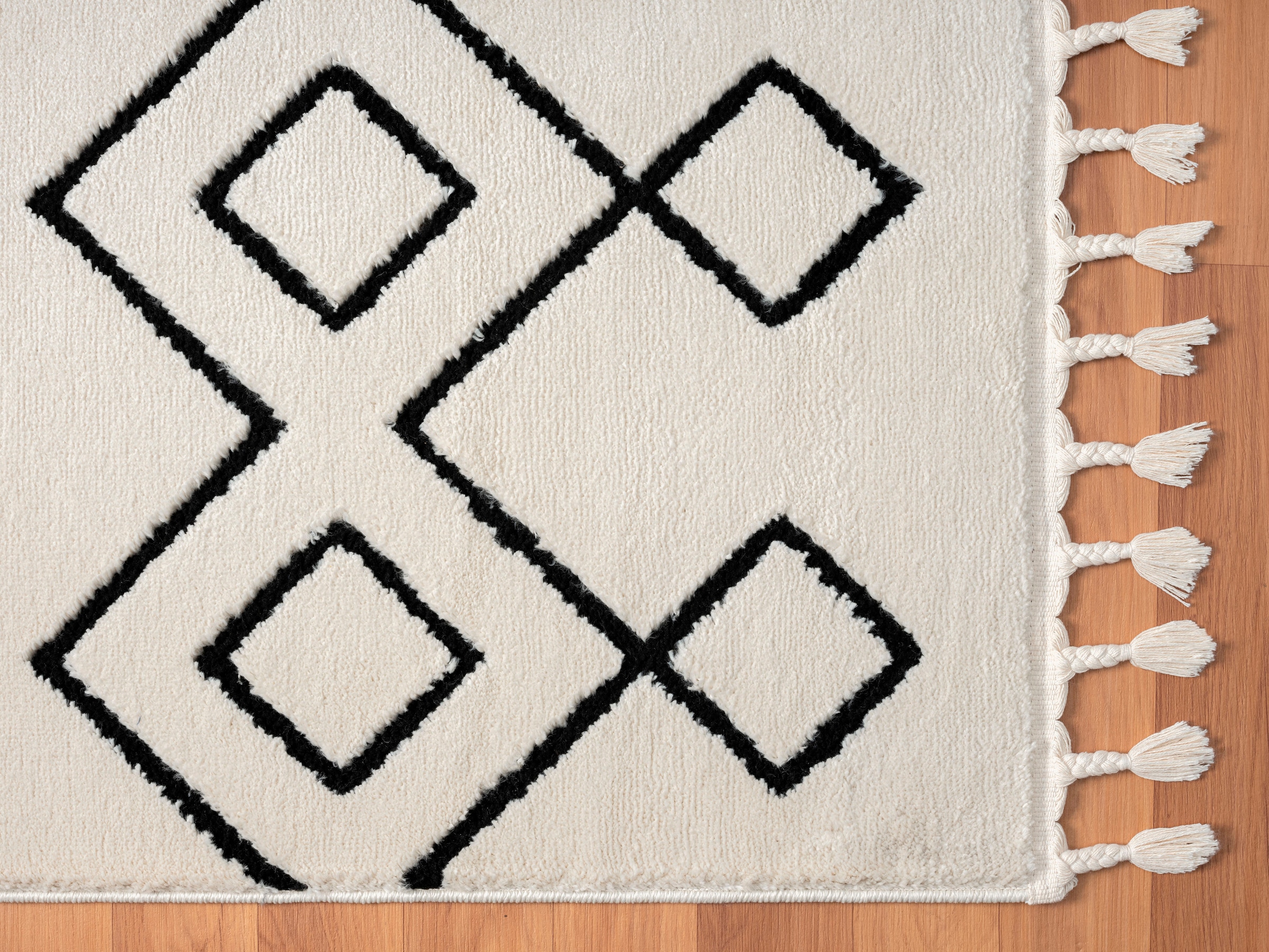 Myflair Möbel & Accessoires Hochflor-Teppich »Moroccan Mural« rechteckig 24 mm Höhe modern, marokkanisches Design, flauschig weich, mit Fransen