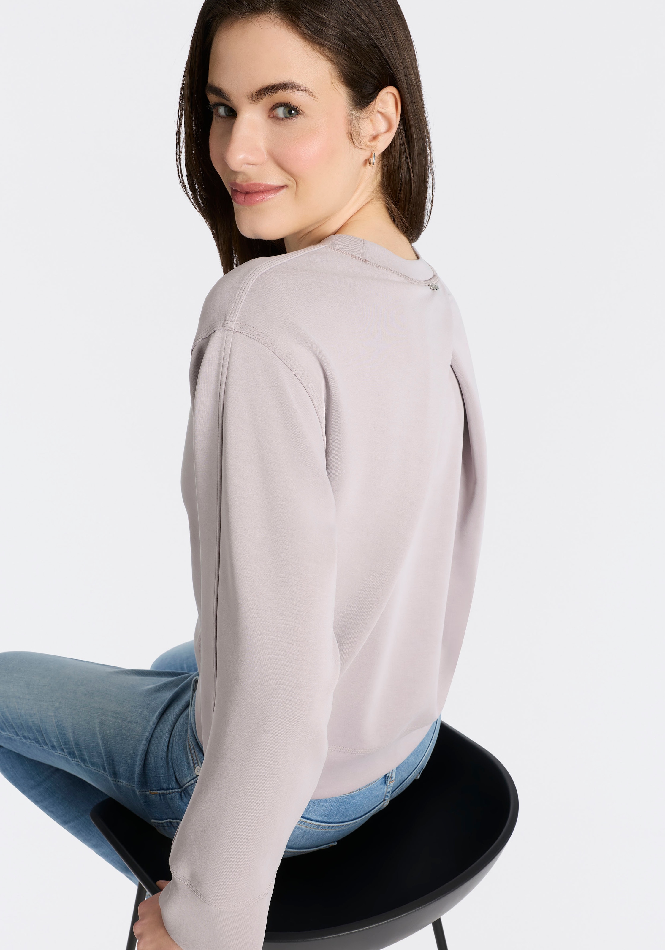 BOSS ORANGE Sweater »Exandra Premium Damenmode«, mit Kellerfalte am Rücken, Relaxed Fit
