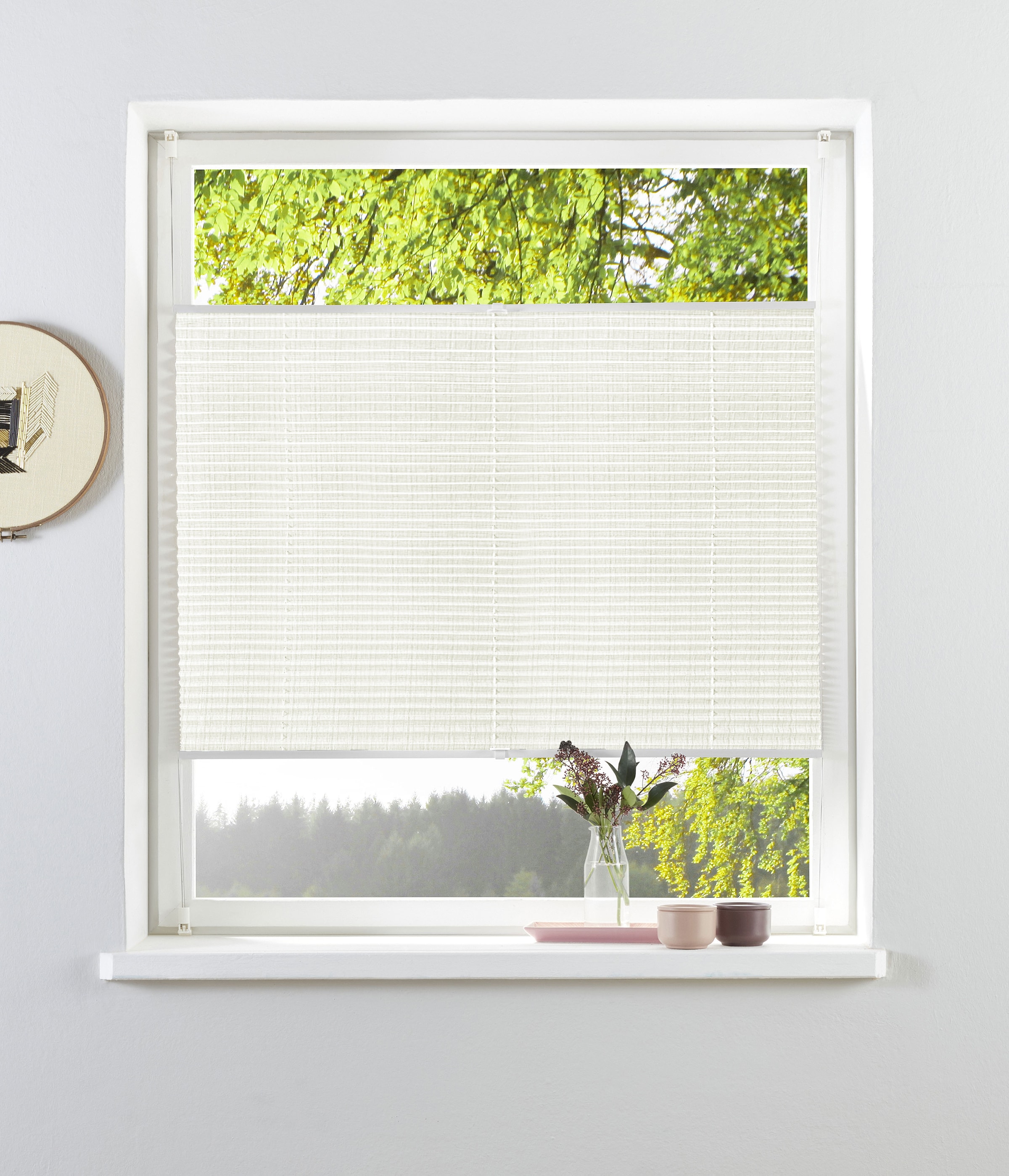 GOODproduct Plissee »VALLERIIE« Lichtschutz ohne Bohren verspannt trendig, mit strukturierter Oberfläche, für Fenster & Tür, NEUHEIT!