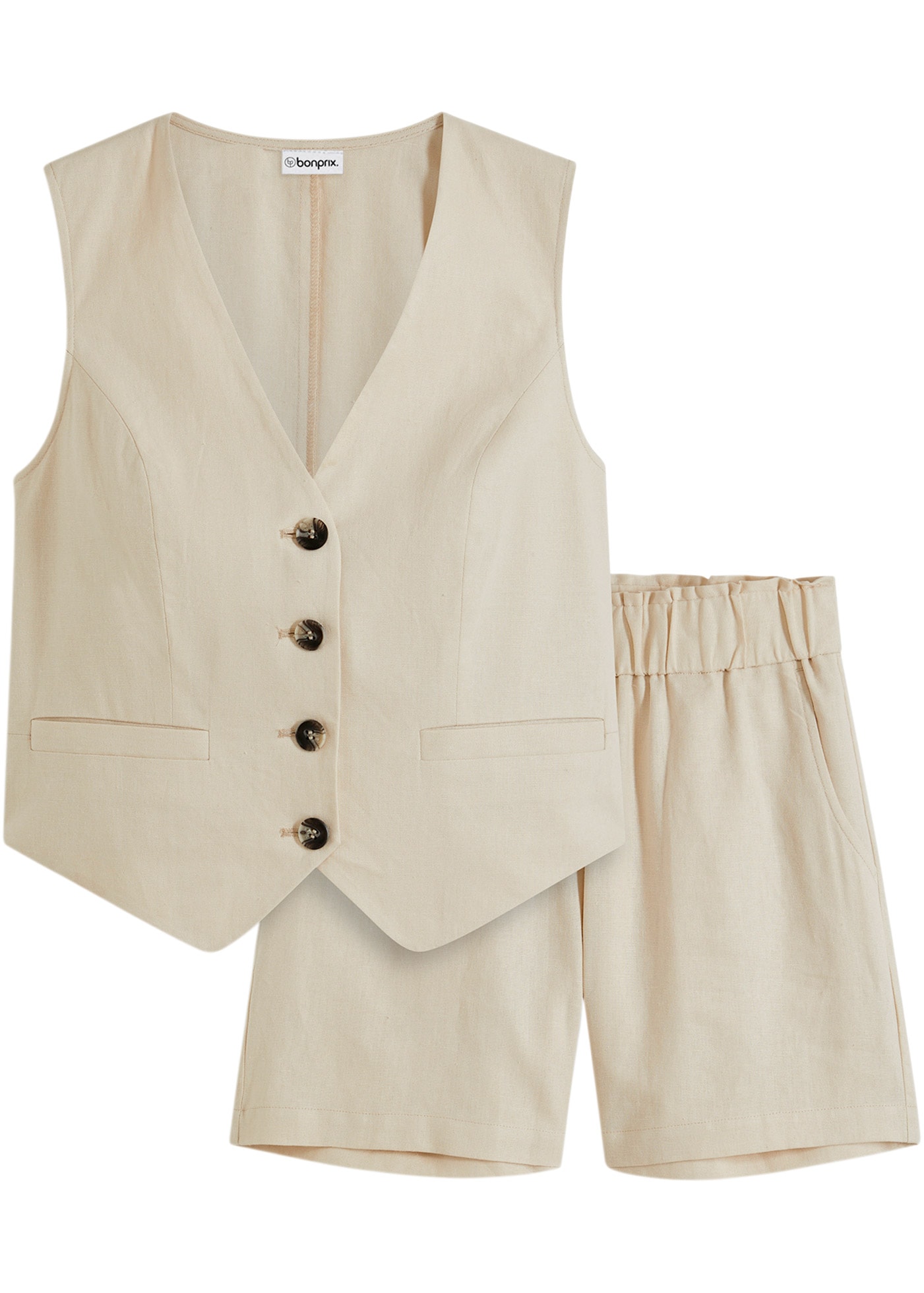 Image of bonprix Shorts aus Leinenmix, eleganter Stil, mit passender Weste