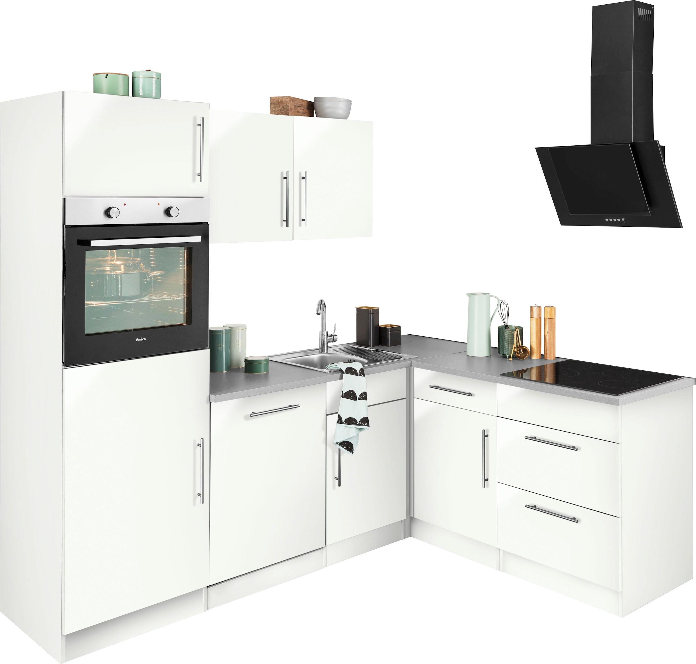 wiho Küchen Winkelküche »Cali«, ohne E-Geräte, Stellbreite 230 x 170 cm