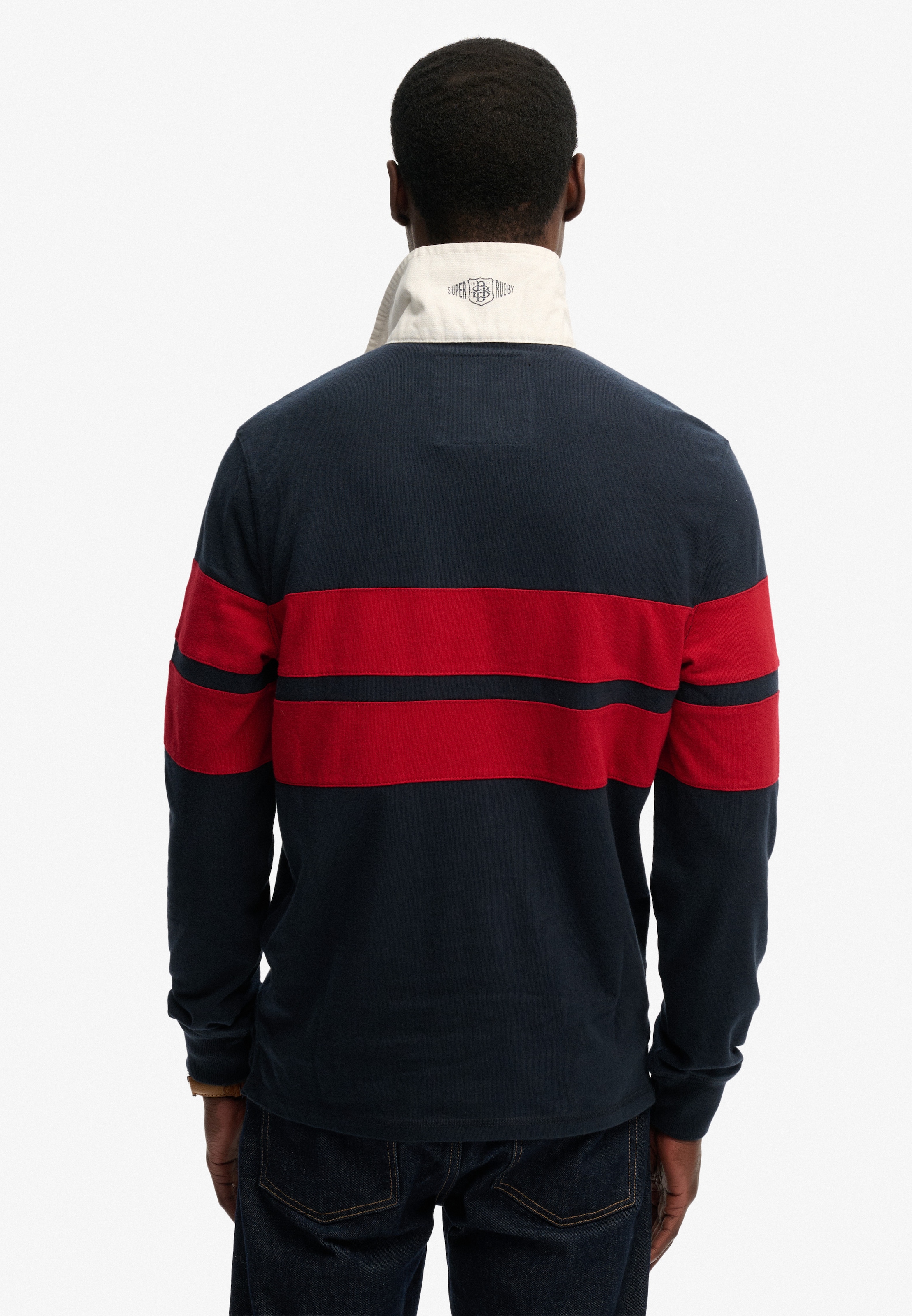 Superdry Langarmshirt »DOUBLE EMBLEM STRIPE RUGBY«