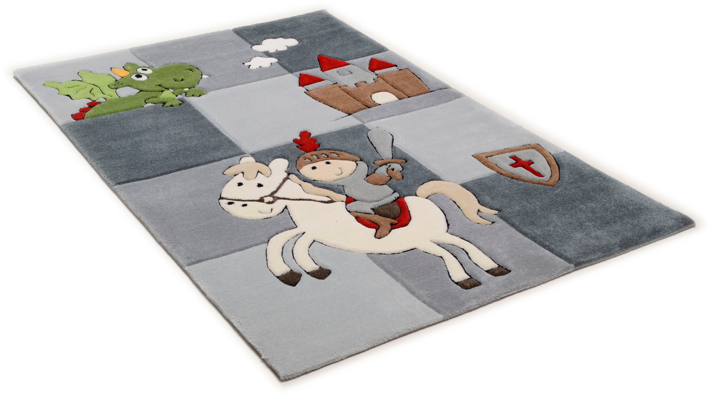 Image of THEKO Kinderteppich »Lisa«, rechteckig, 14 mm Höhe, Kurzflor, Motiv Ritter, handgearbeiteter Reliefschnitt (Carving), Kinderzimmer bei Ackermann Versand Schweiz