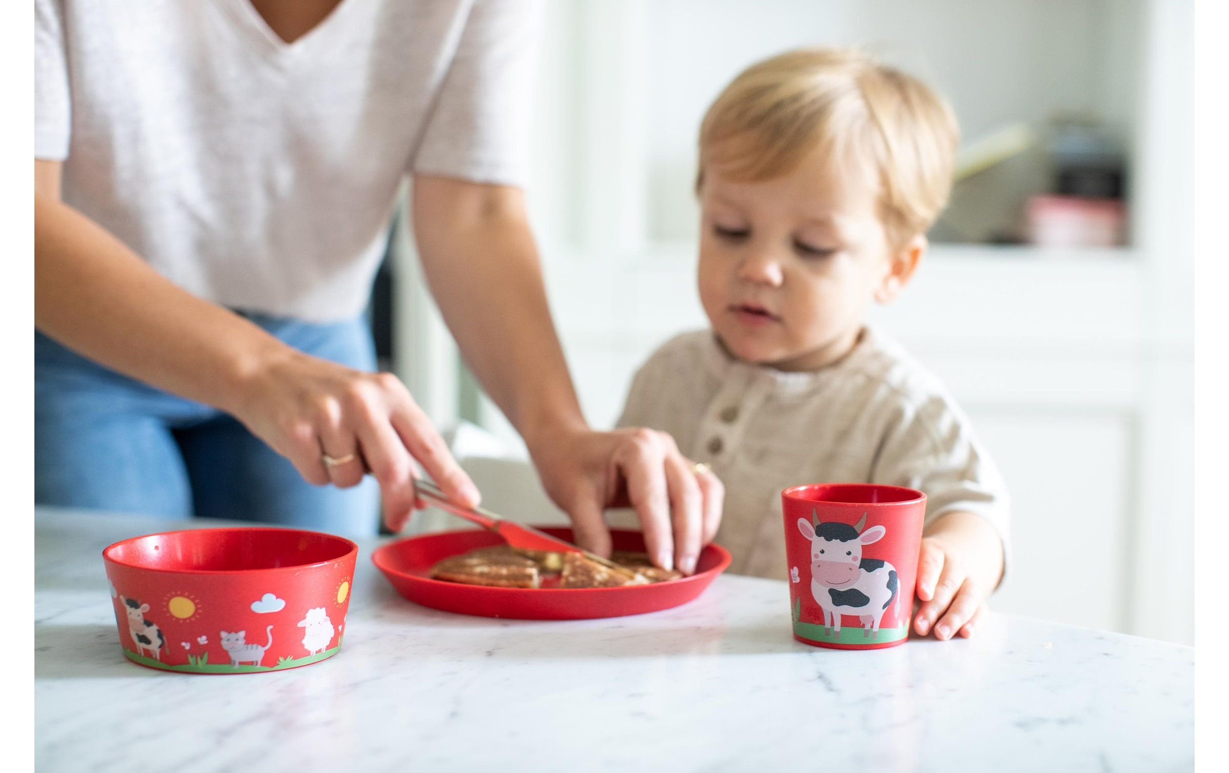 KOZIOL Kindergeschirr-Set »Connect«, (3 tlg.)