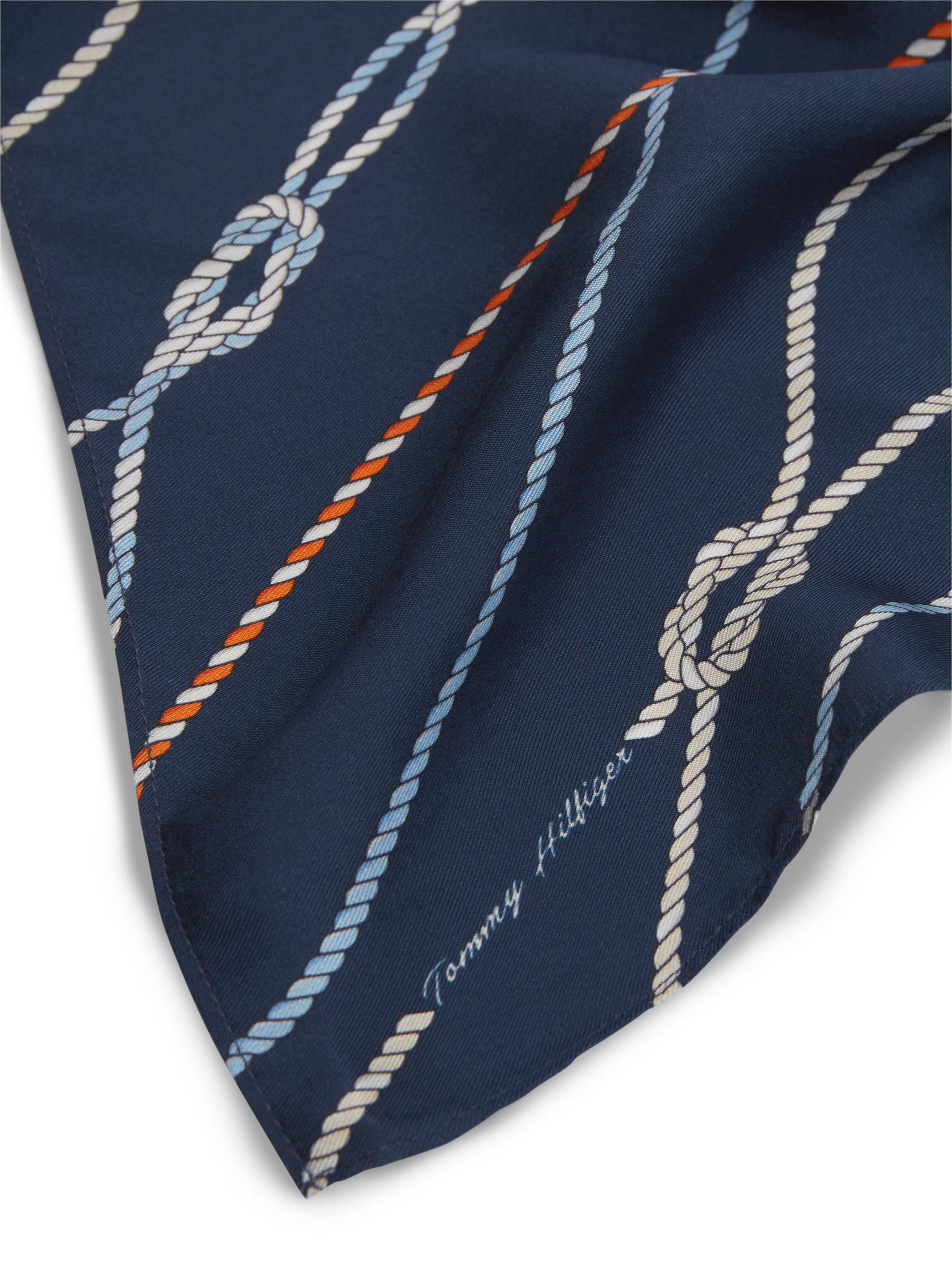 Tommy Hilfiger Foulard de mode »TH NAUTICAL SILK TRIANGLE« aus reiner Seide mit Seil-Print
