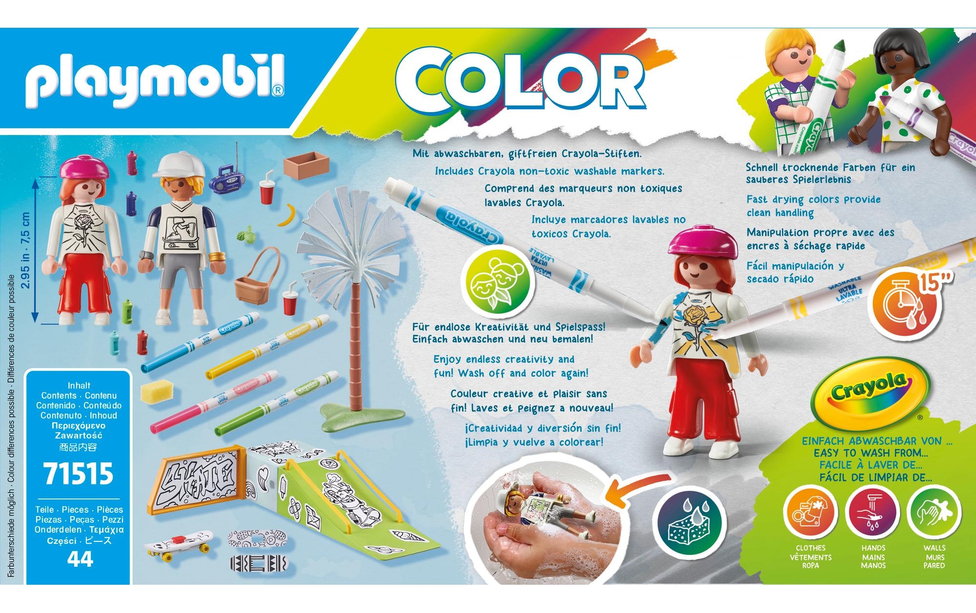 Playmobil® Spielbausteine »Color Skatepark 71515«, (44 St.)