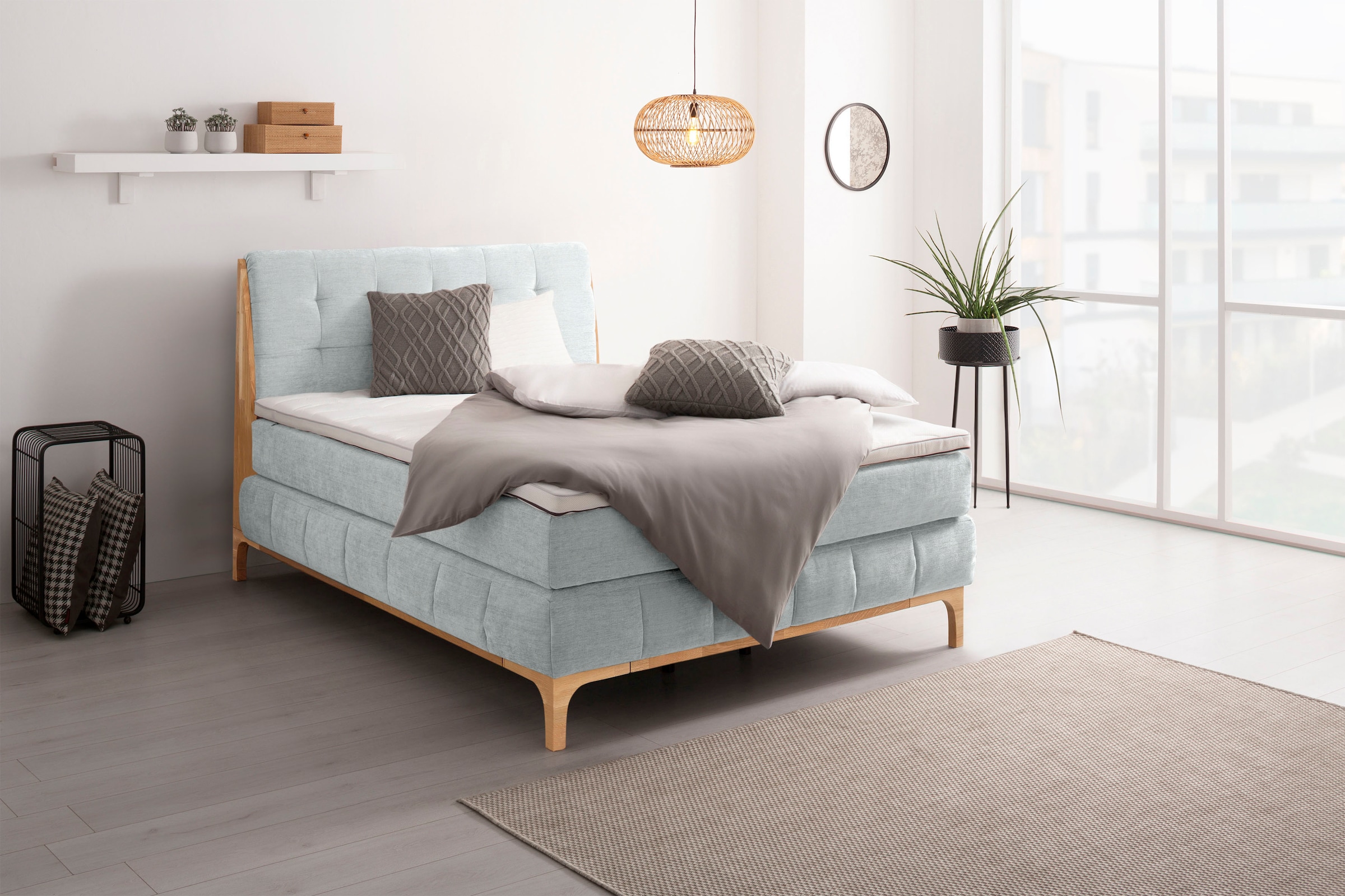 GOODproduct Lit boxspring »Jelle« 5 cuis tlg. Tissus certifiés recyclés, différentes variantes