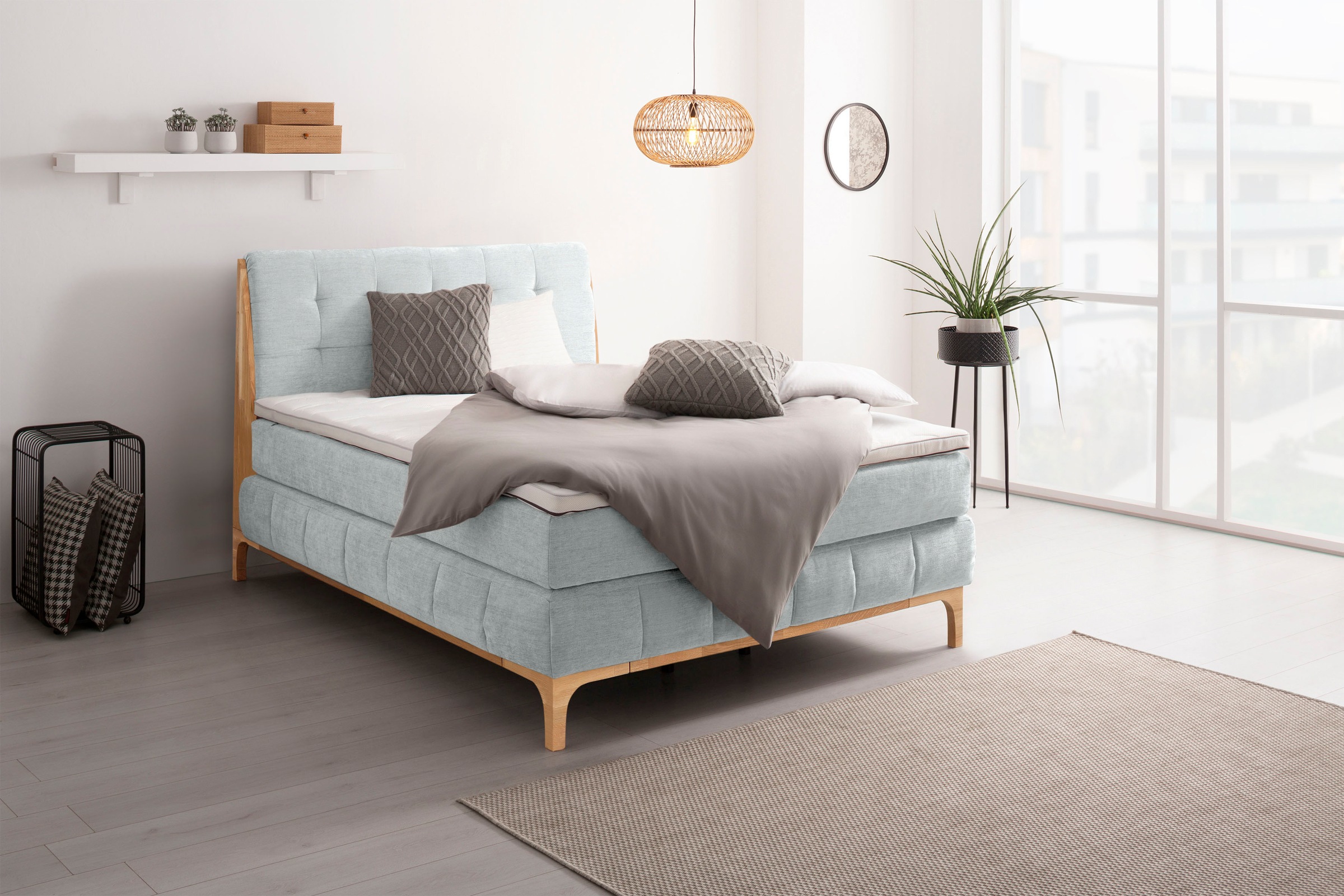 Image of GOODproduct Boxspringbett "Jelle" 5 Stk. tlg. zertifizierte, recycelte Bezugsstoffe, verschiedene Ausführungen