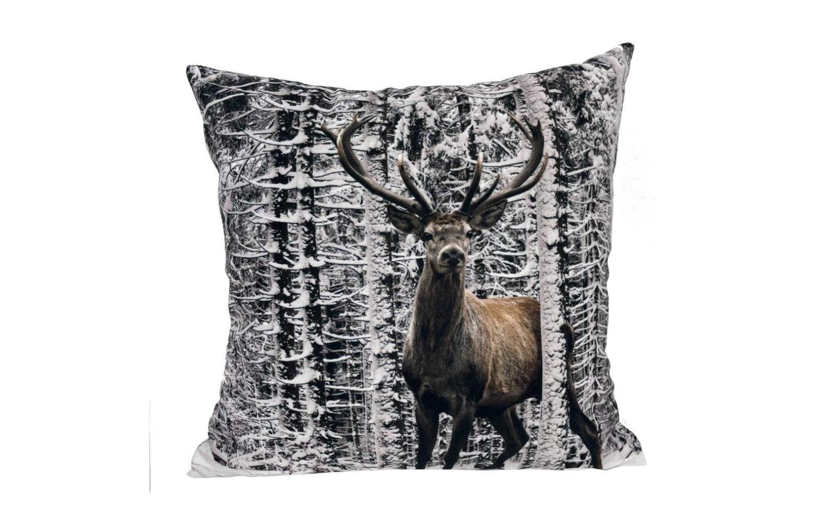 Dekokissen »Dameco gefüllt Hirsch 40 x 40 cm, Braun/Weiss«