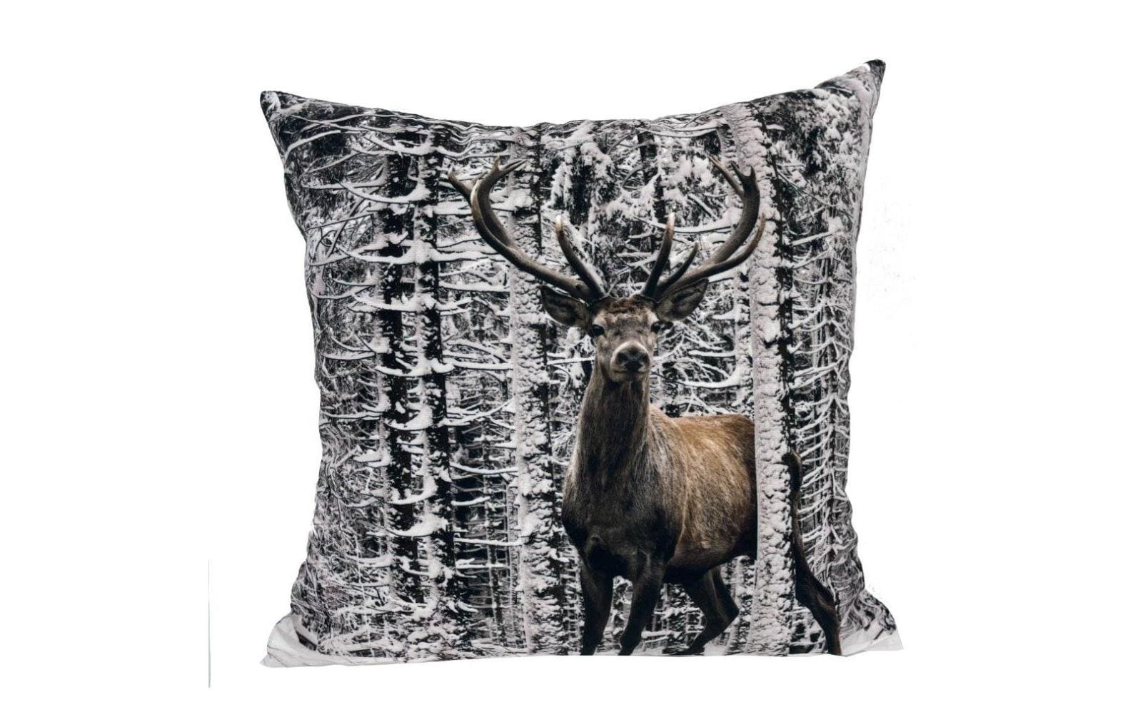 Image of Dekokissen "Dameco gefüllt Hirsch 40 x 40 cm, Braun/Weiss"