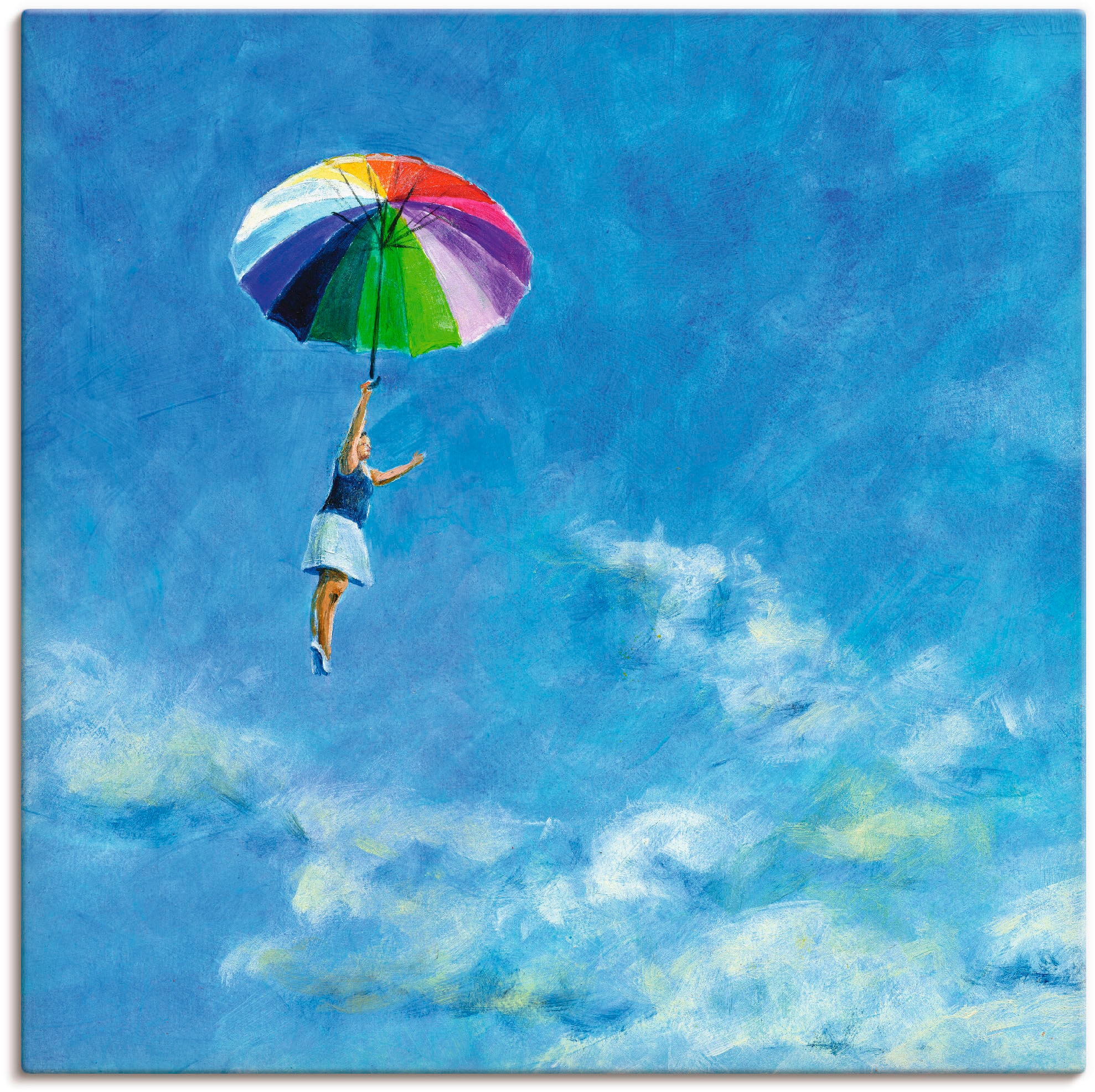 Image of Artland Leinwandbild "Das Leben leben" Frau 1 Stk. tlg. auf Holzrahmen gespannt