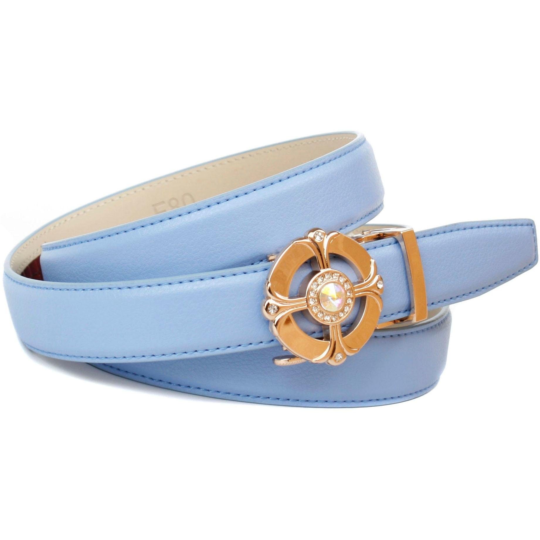 Image of Anthoni Crown Ledergürtel, Gürtel in hellblau mit Schmucksteinen besetzt bei Ackermann Versand Schweiz
