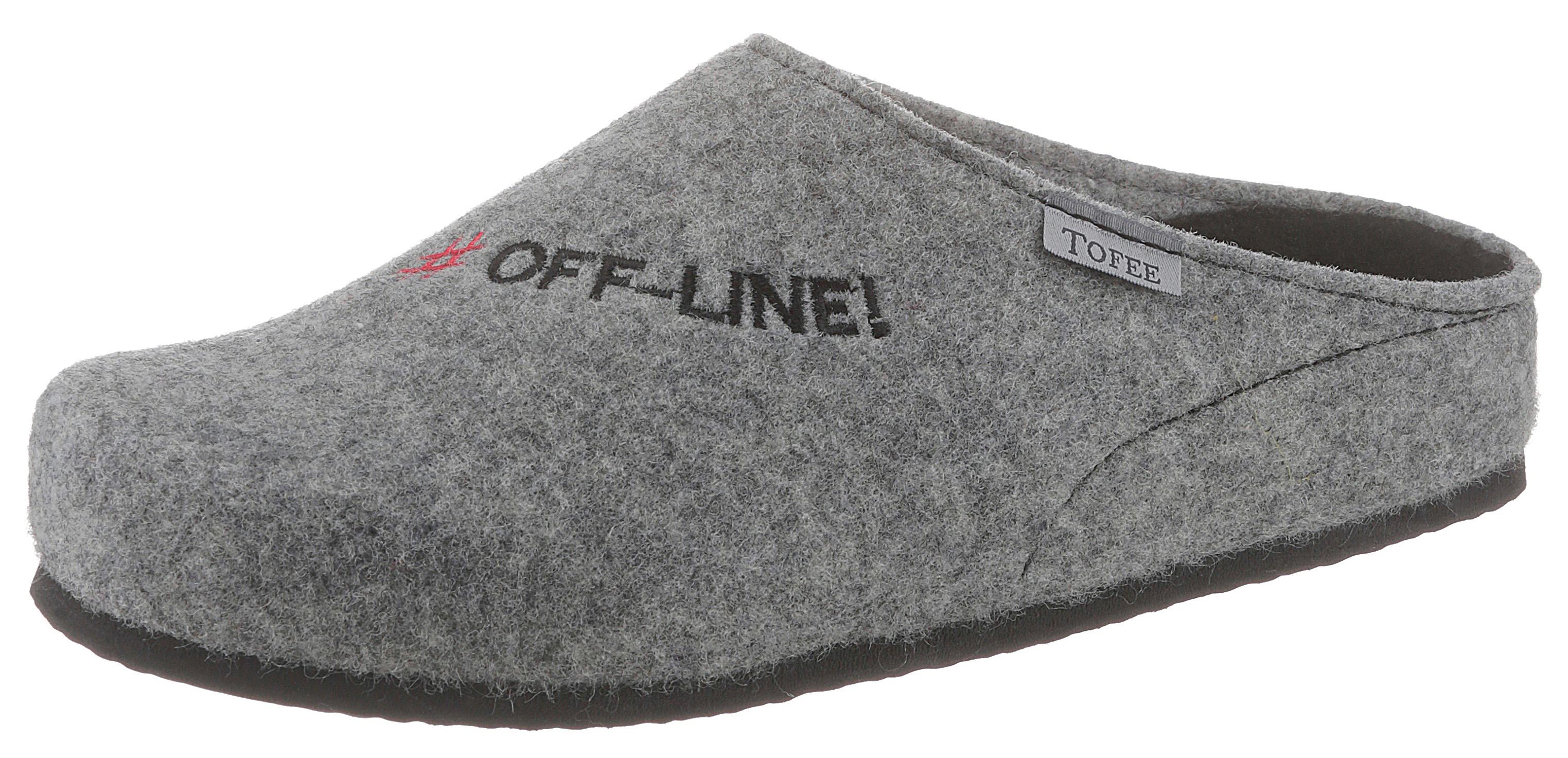 Image of Tofee Pantoffel, mit Schriftzug "#Off-Line!" bei Ackermann Versand Schweiz