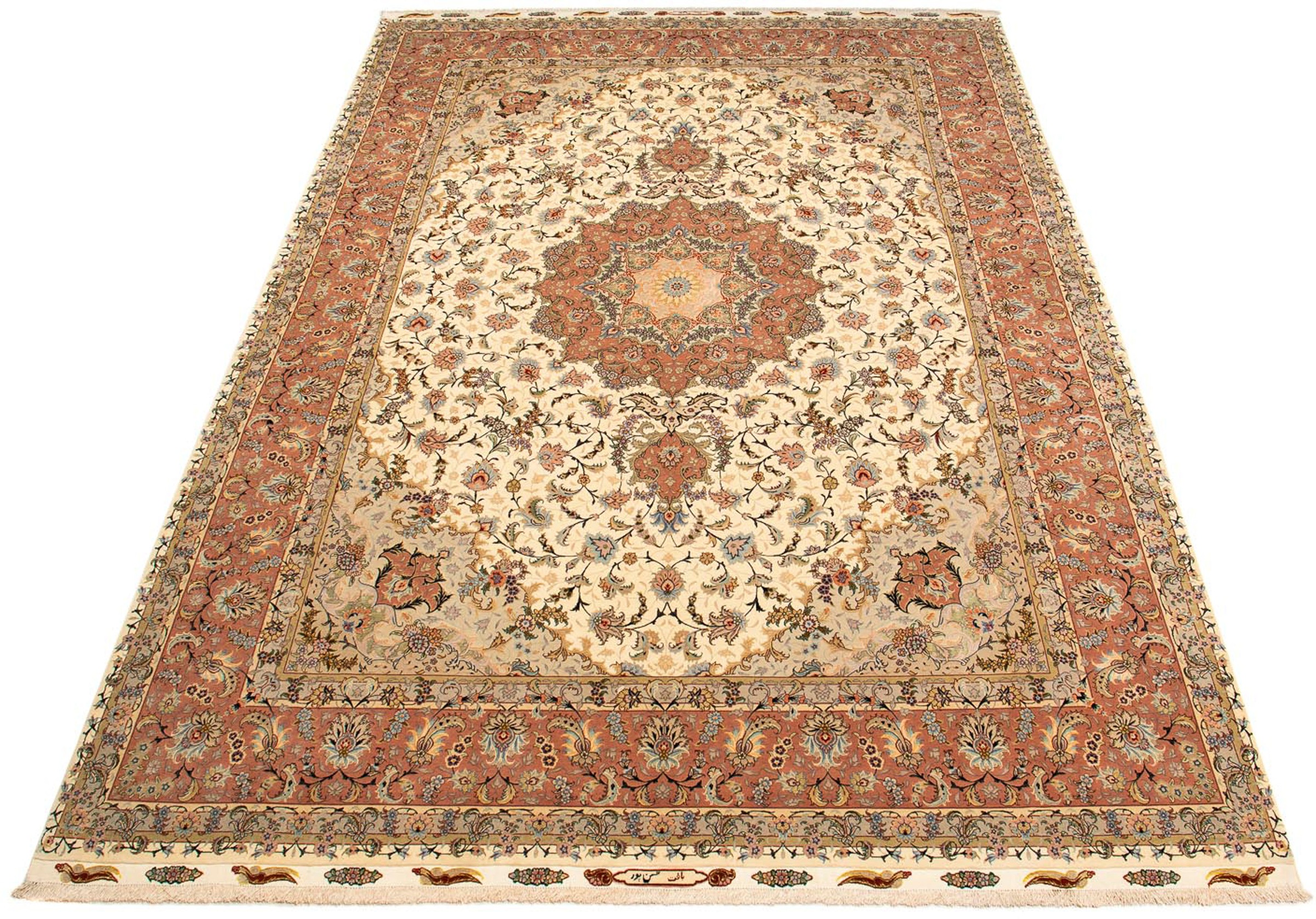 Image of morgenland Orientteppich »Perser - Täbriz - Royal - 413 x 297 cm - braun«, rechteckig, 7 mm Höhe, Wohnzimmer, Handgeknüpft, Einzelstück mit Zertifikat bei Ackermann Versand Schweiz