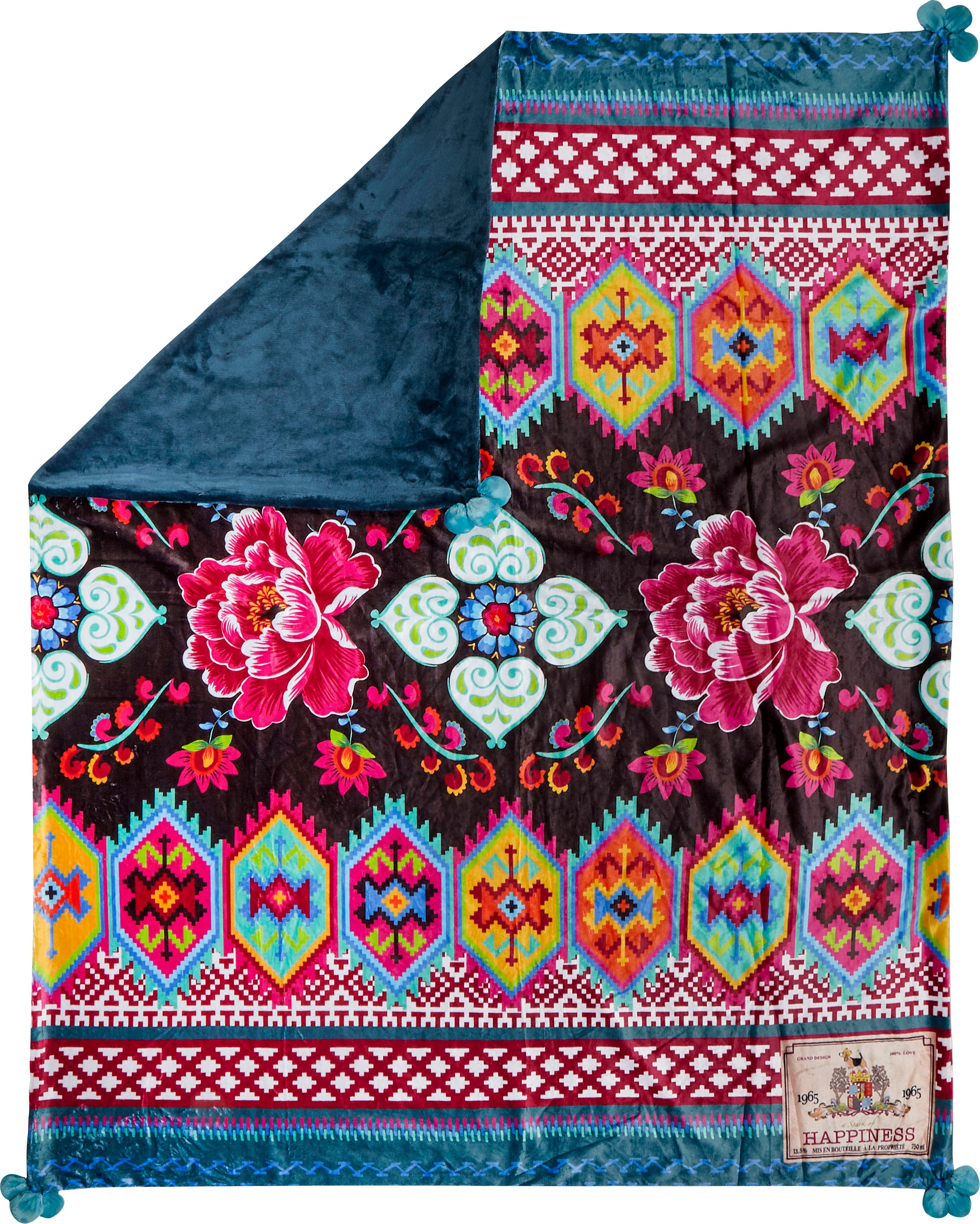 Image of Happiness Plaid »Pasha«, mit Pompons, Kuscheldecke bei Ackermann Versand Schweiz