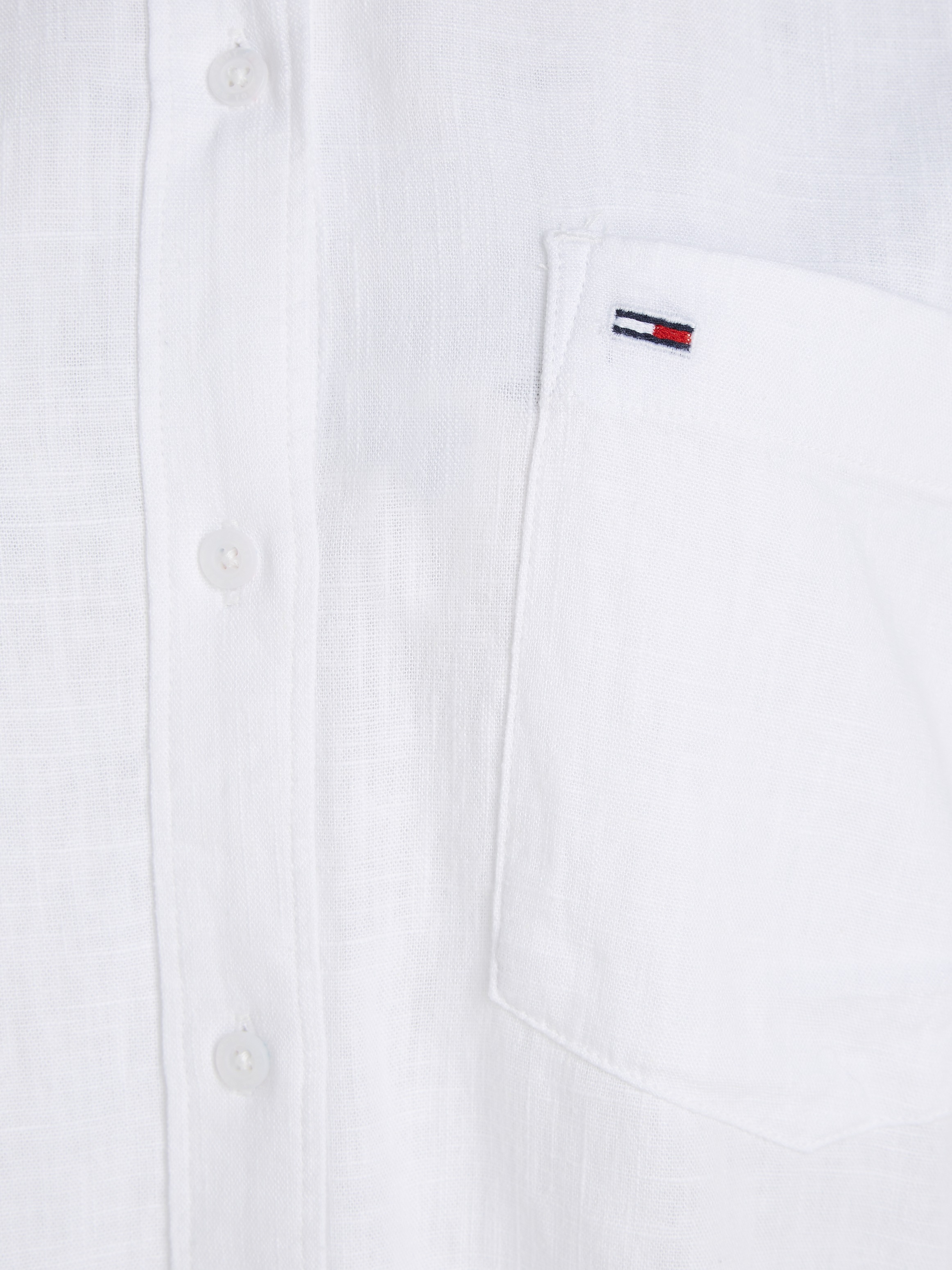 Tommy Jeans Klassische Bluse »TJW SP OVR LINEN SHIRT«, mit Tommy Jeans Flagge
