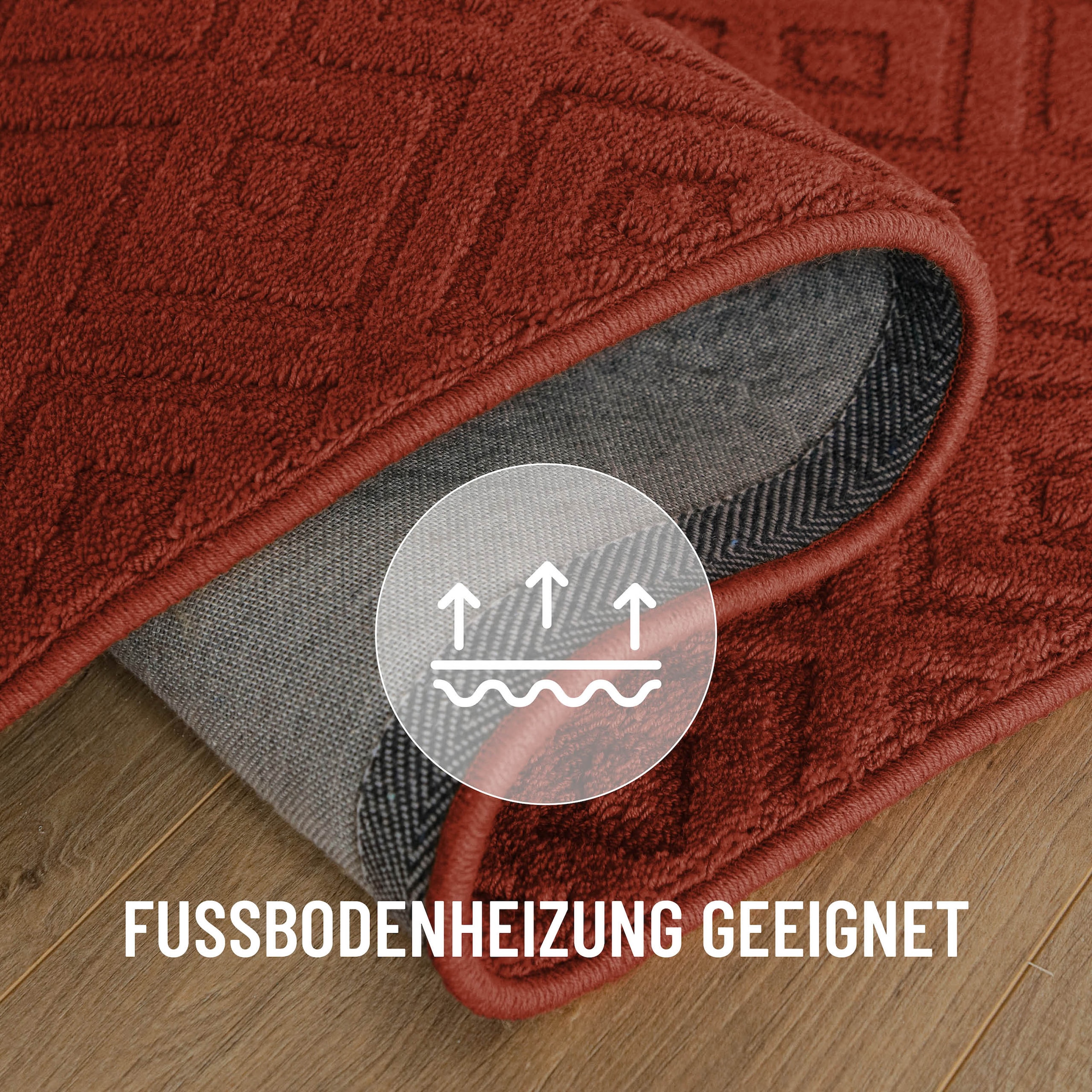 Wecon home Tapis »Castello TWO« Rectangulaire 7 mm Höhe Schurwolle, Kurzflor mit Hoch-Tief-Effekt, Wohnzimmer, Rautenmuster