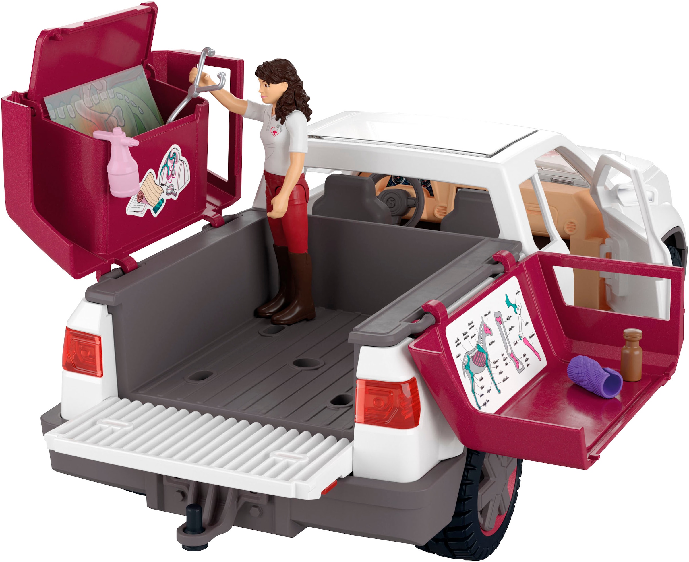 Schleich® Voiture-jouet »HORSE CLUB, Mobile Tierärztin mit Anhänger (42704)« Made in Europe
