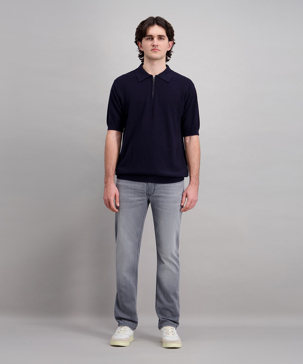 Pioneer Authentic Jeans Polo »Polo Strick mit zipper« Avec bord-côte