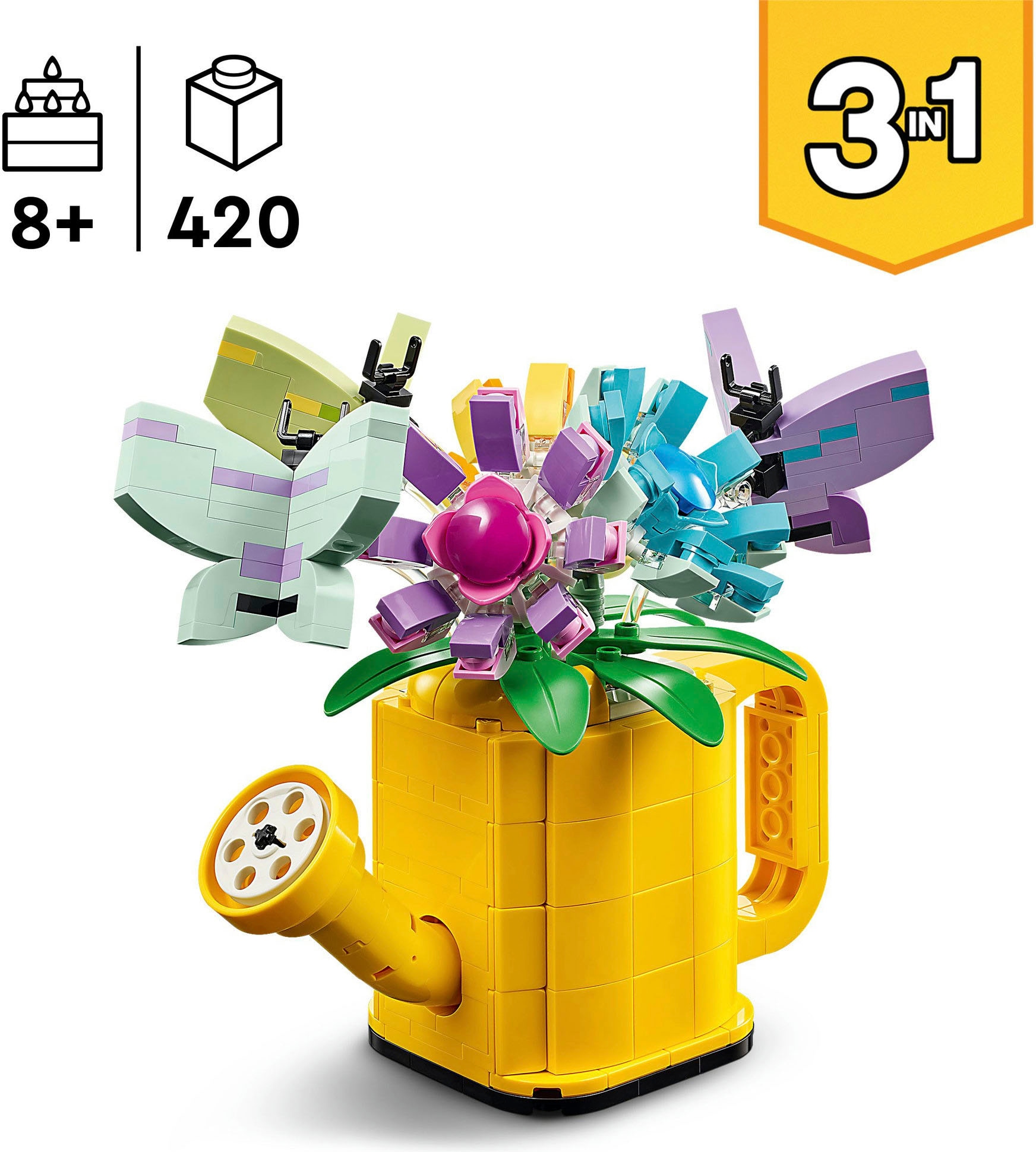 LEGO® Konstruktionsspielsteine »Giesskanne mit Blumen (31149), LEGO Creator 3in1« Made in Europe